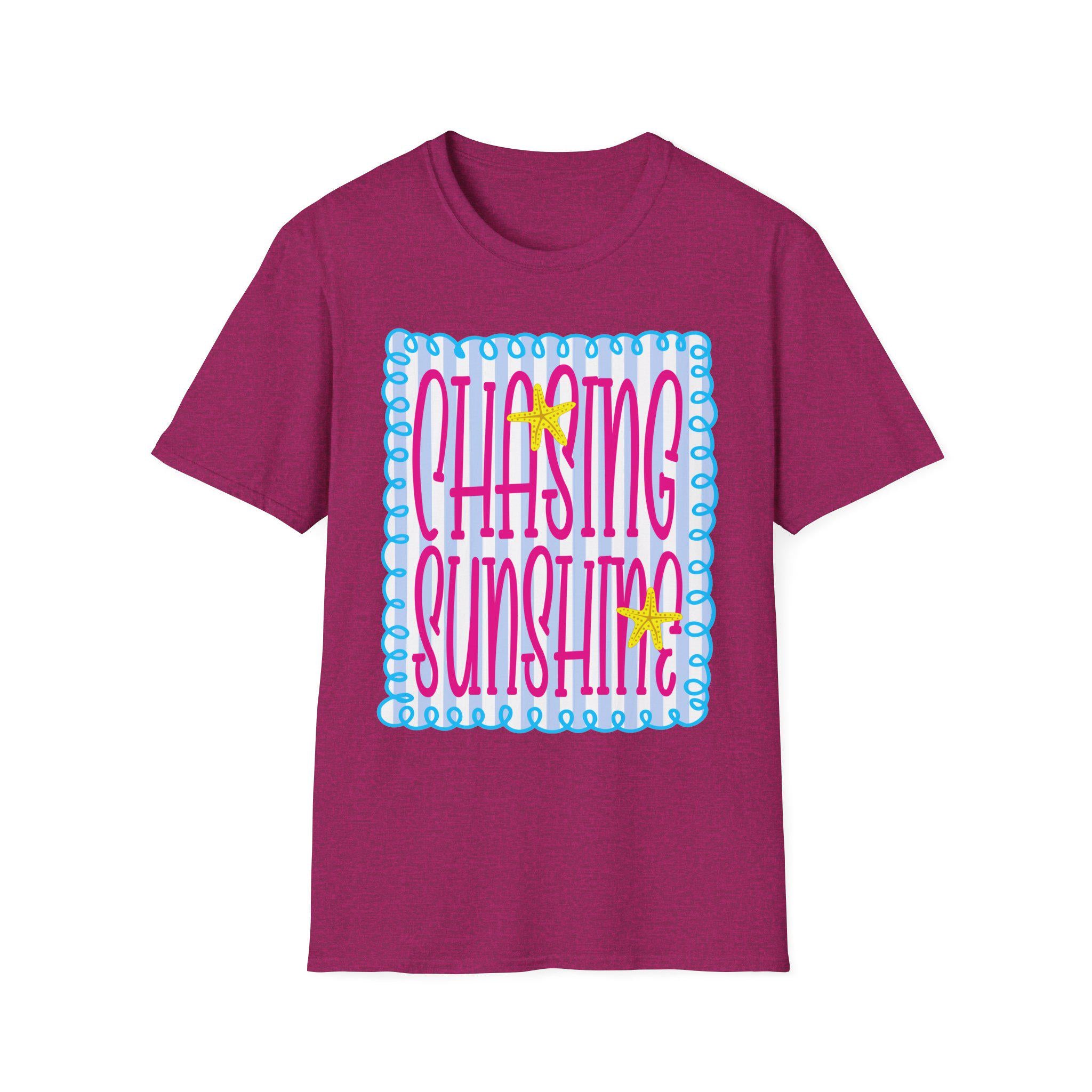 Chasing Sunshine T-Shirt | Retro Script, Beach Vibes, Bright Colors