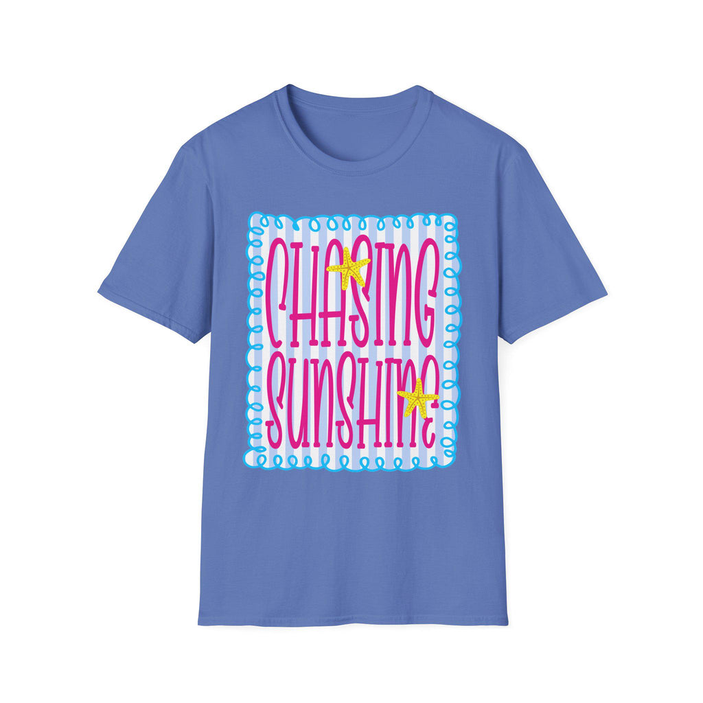 Chasing Sunshine T-Shirt | Retro Script, Beach Vibes, Bright Colors