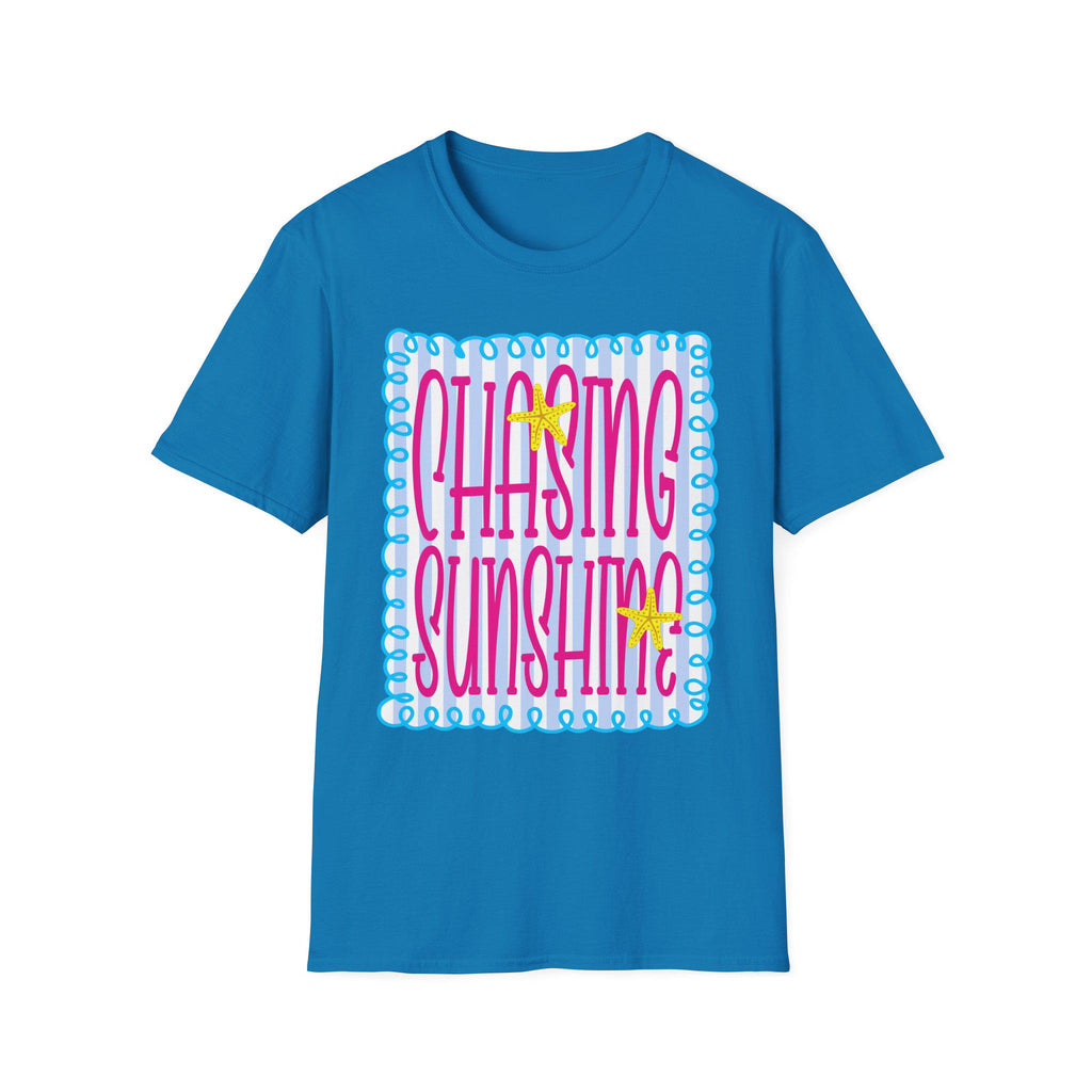 Chasing Sunshine T-Shirt | Retro Script, Beach Vibes, Bright Colors