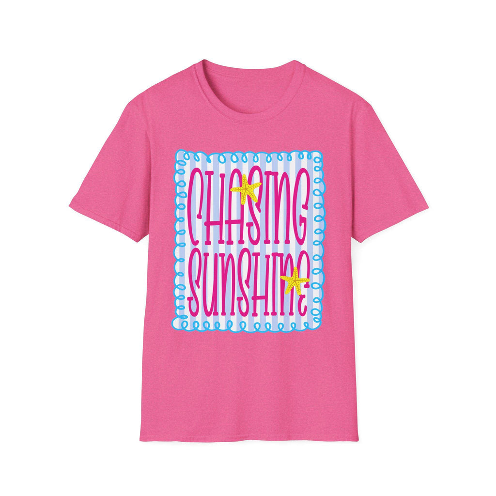 Chasing Sunshine T-Shirt | Retro Script, Beach Vibes, Bright Colors
