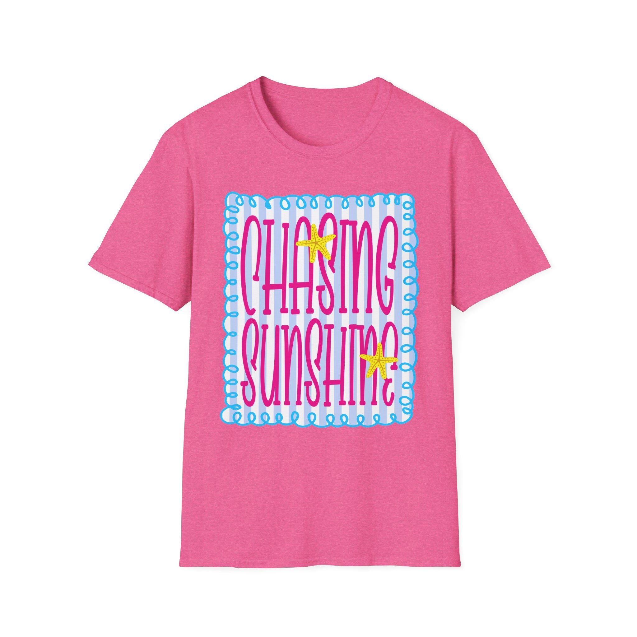 Chasing Sunshine T-Shirt | Retro Script, Beach Vibes, Bright Colors