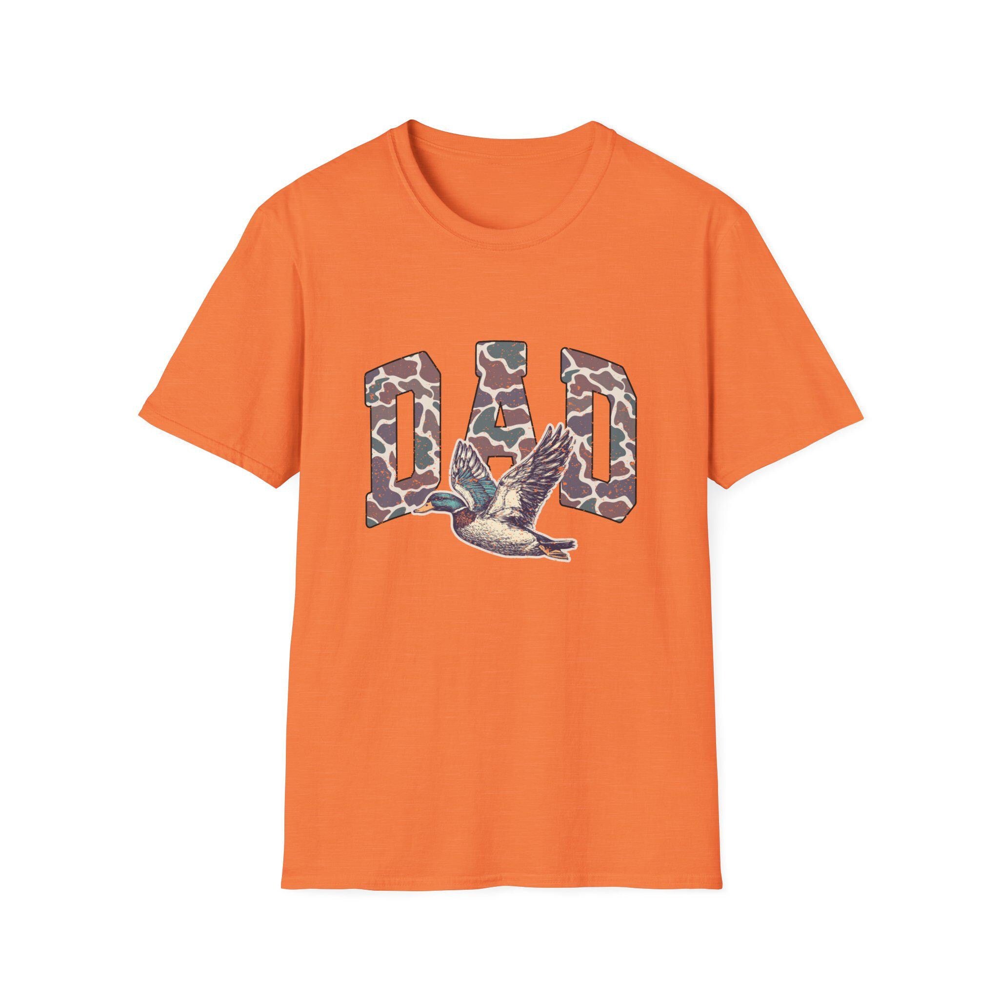 Camo DAD Letters with Flying Duck T-Shirt | Hunting Dad Tee