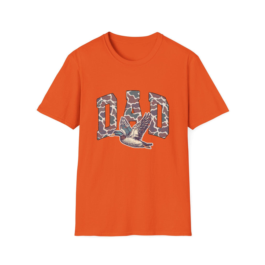 Camo DAD Letters with Flying Duck T-Shirt | Hunting Dad Tee