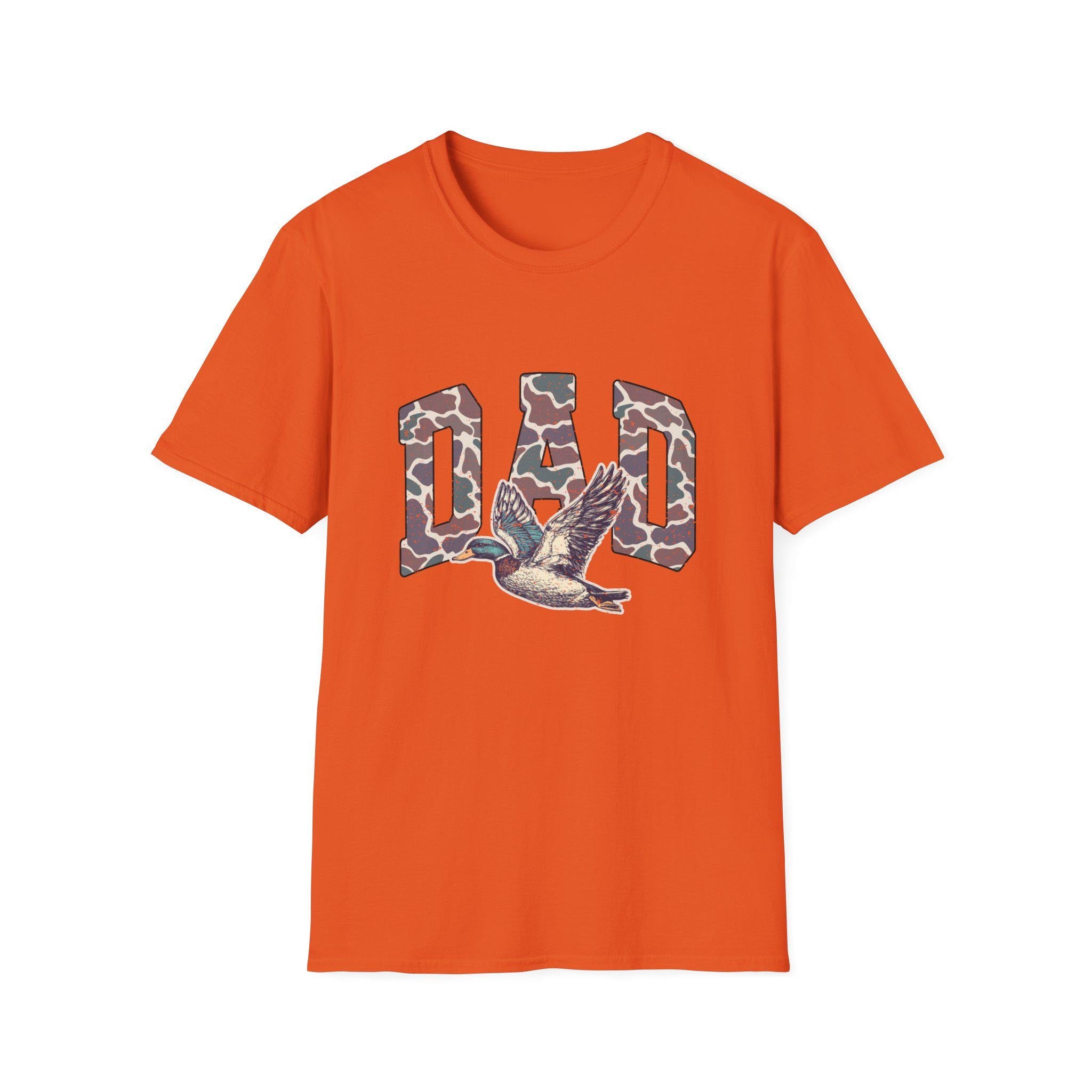 Camo DAD Letters with Flying Duck T-Shirt | Hunting Dad Tee
