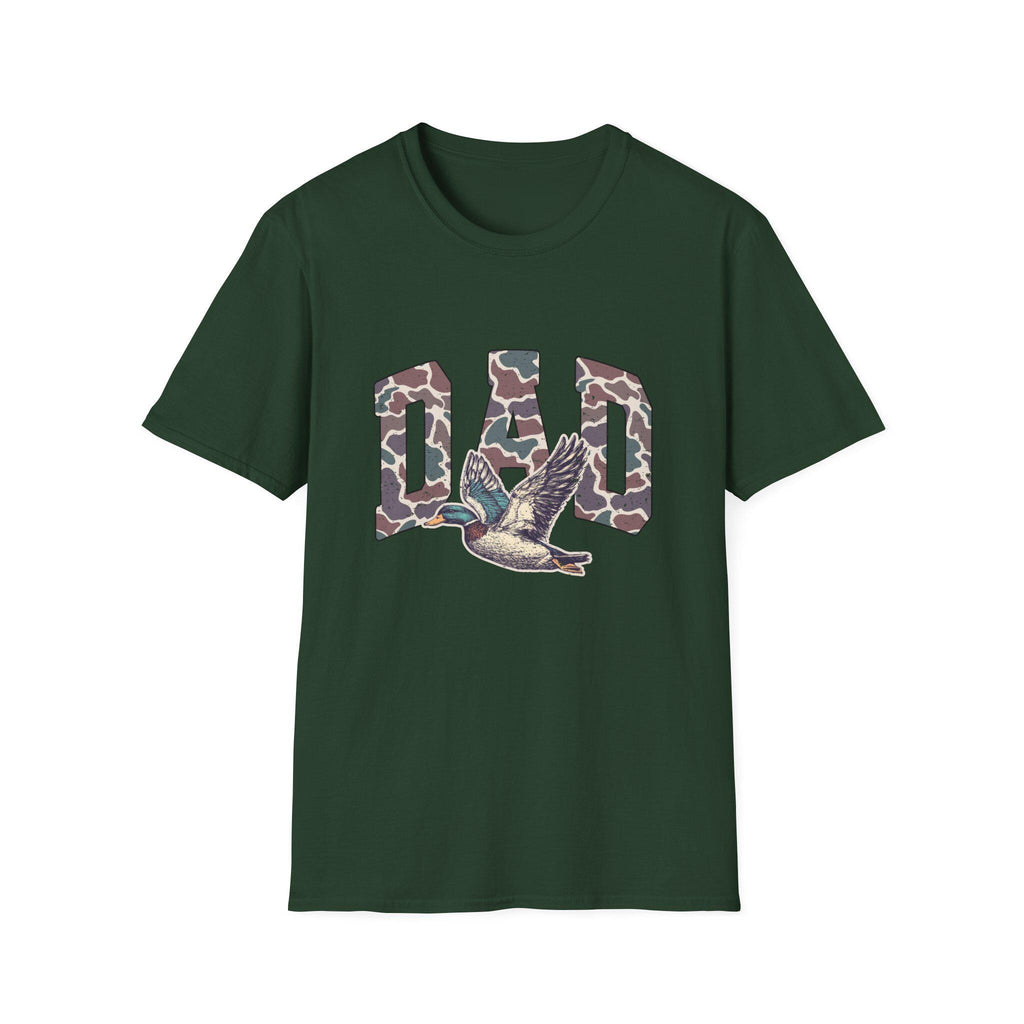 Camo DAD Letters with Flying Duck T-Shirt | Hunting Dad Tee