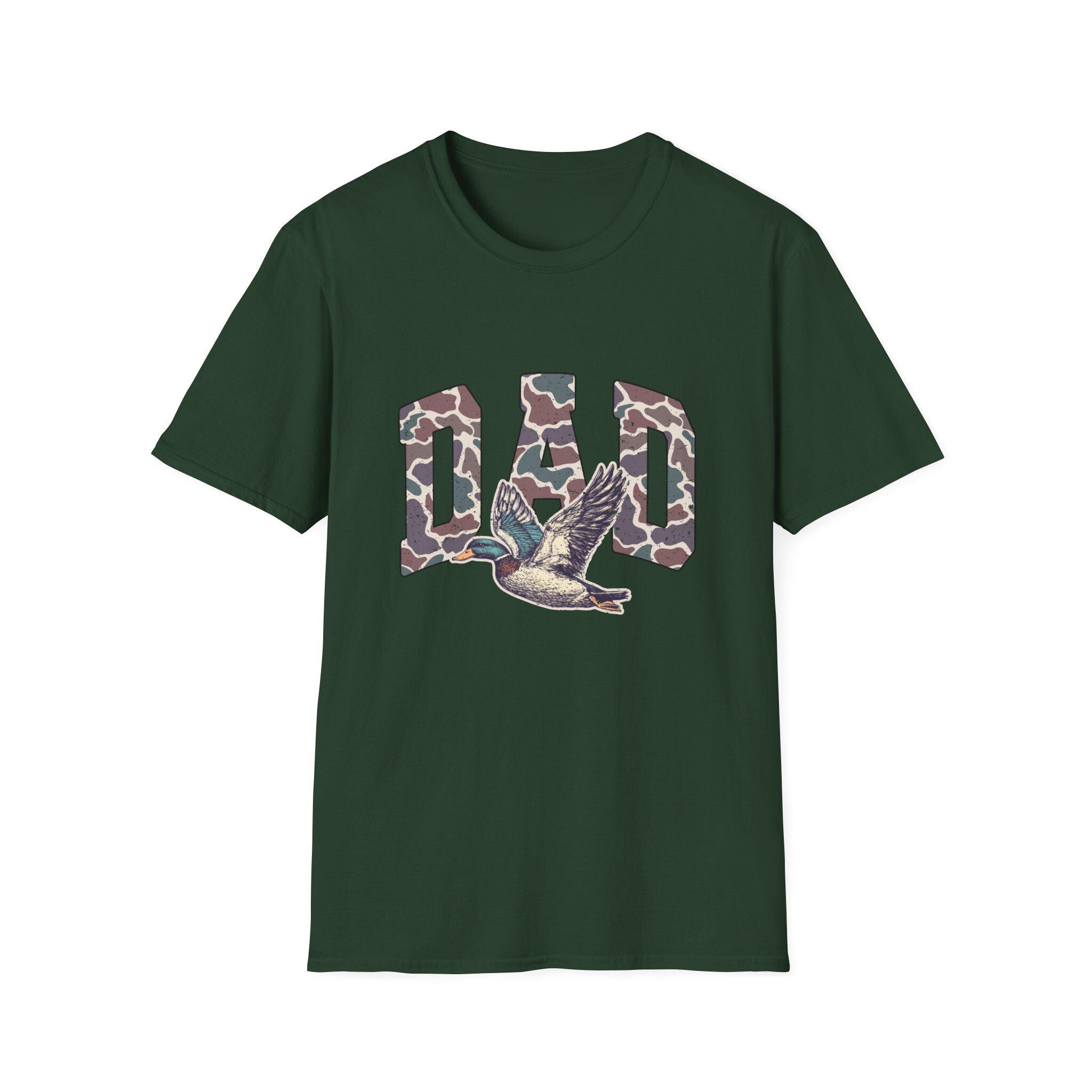 Camo DAD Letters with Flying Duck T-Shirt | Hunting Dad Tee
