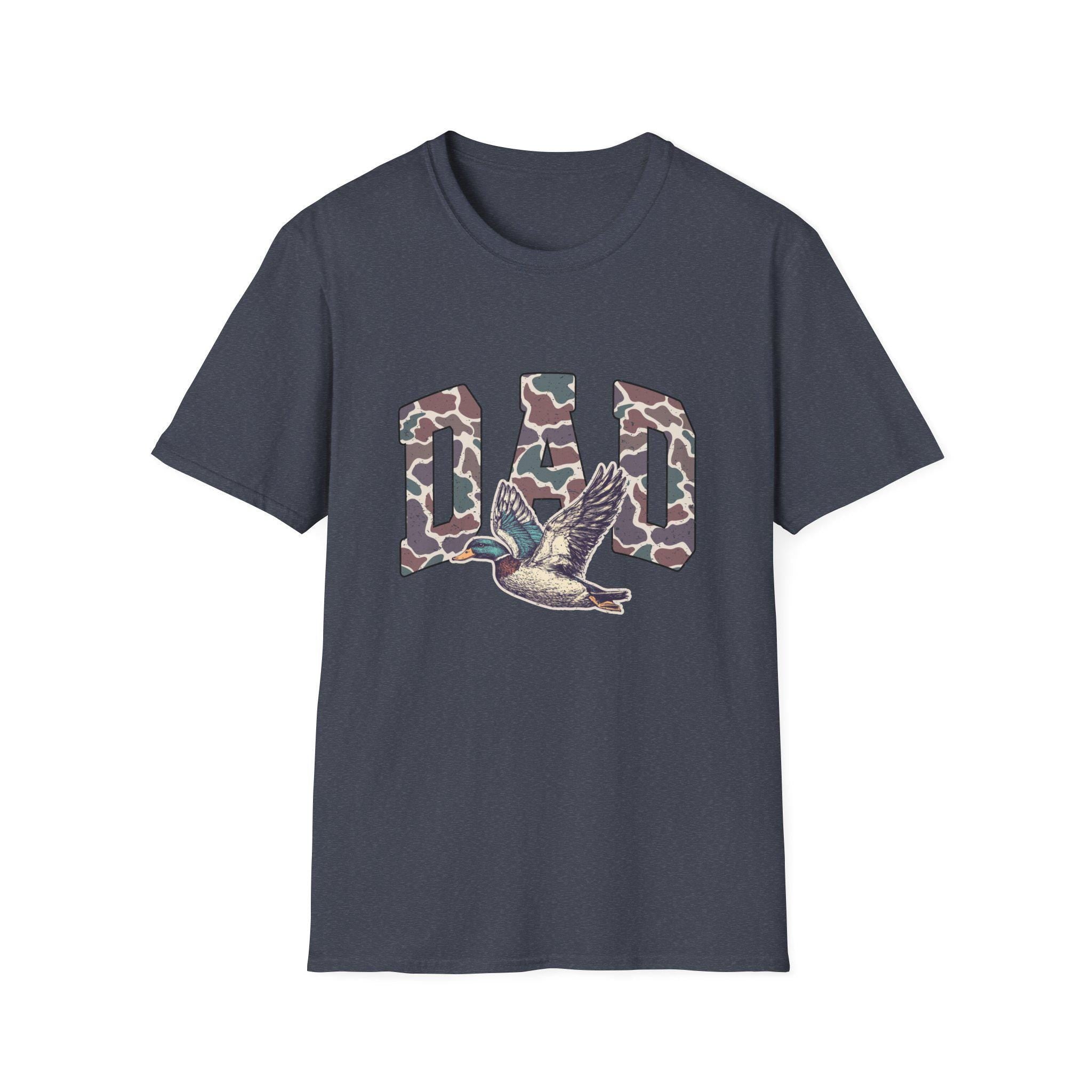 Camo DAD Letters with Flying Duck T-Shirt | Hunting Dad Tee