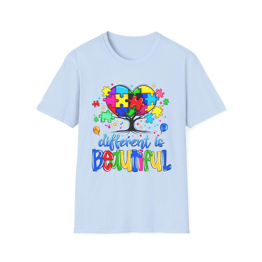 Autism Puzzle Heart Tree T-Shirt | Different Is Awareness Tee