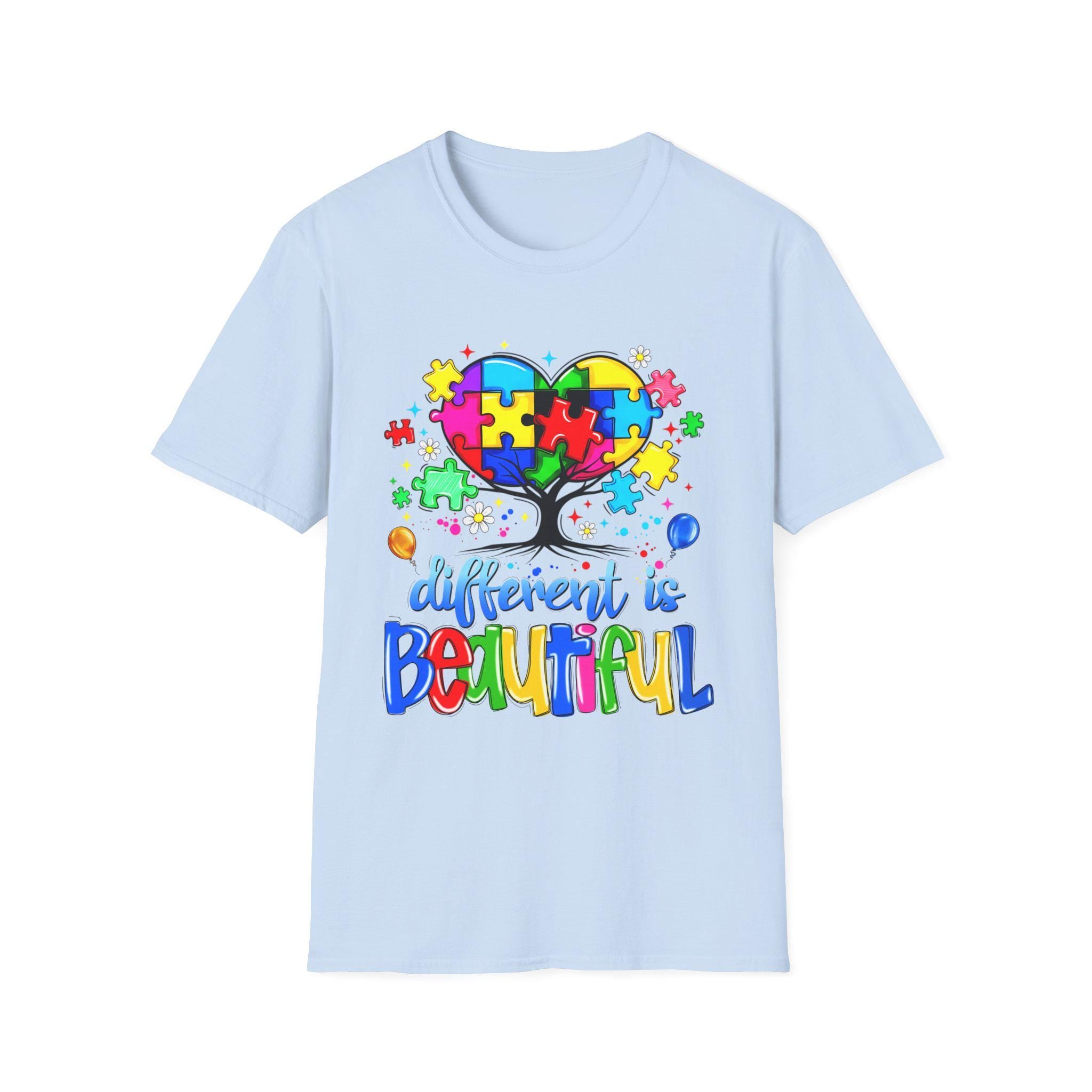 Autism Puzzle Heart Tree T-Shirt | Different Is Awareness Tee