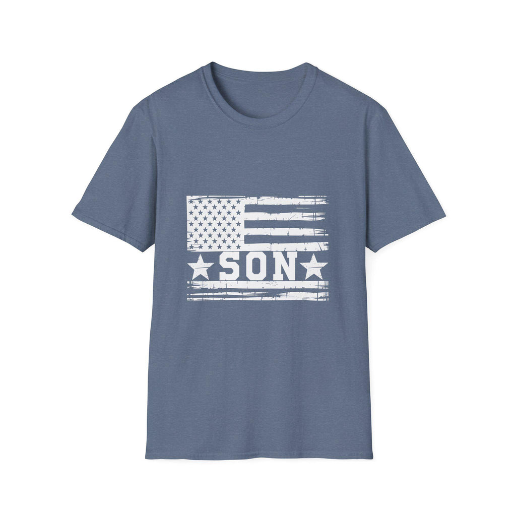 Distressed American Flag Son T-Shirt | Patriotic USA Stars Stripes Tee