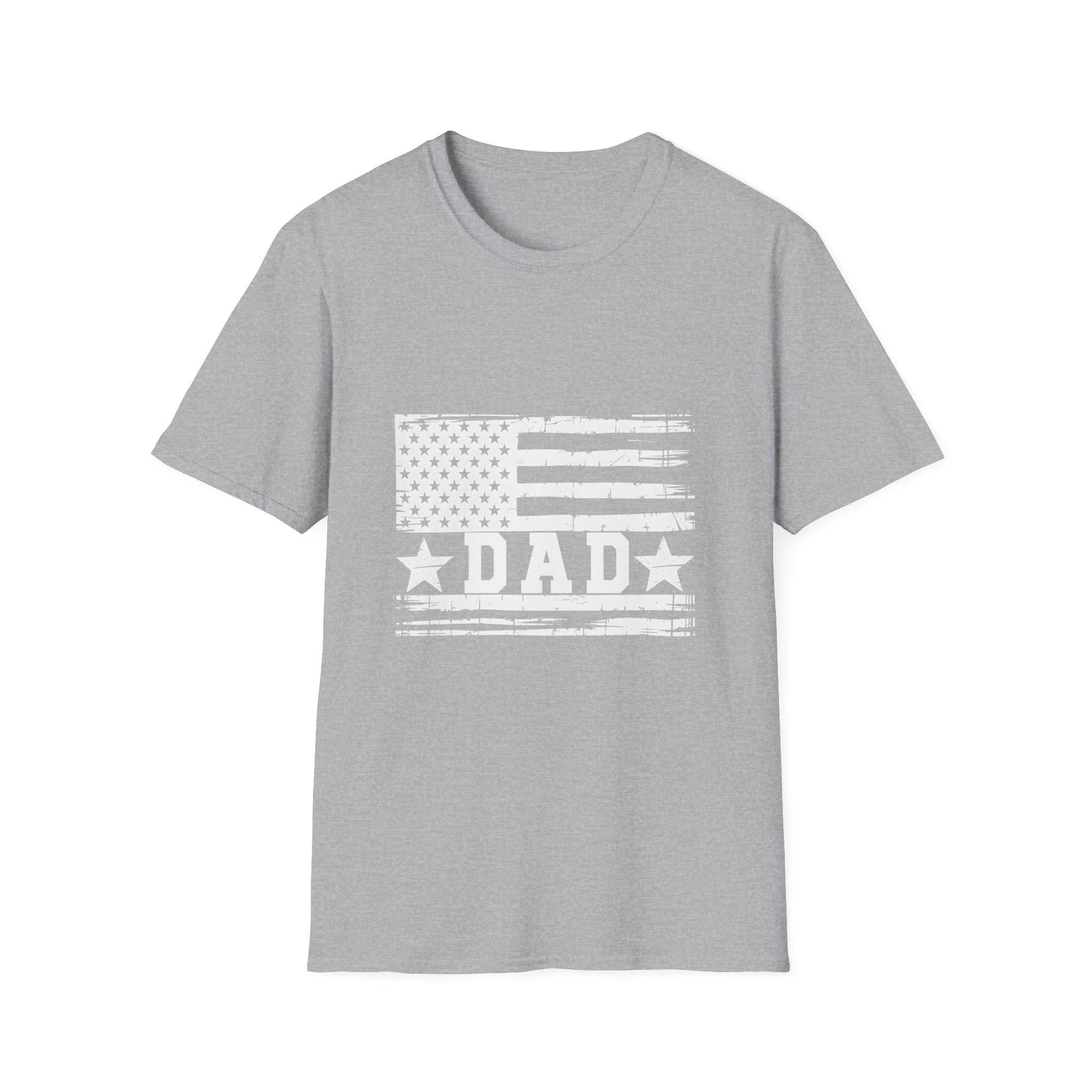 Distressed American Flag DAD T-Shirt | Patriotic Dad Tee