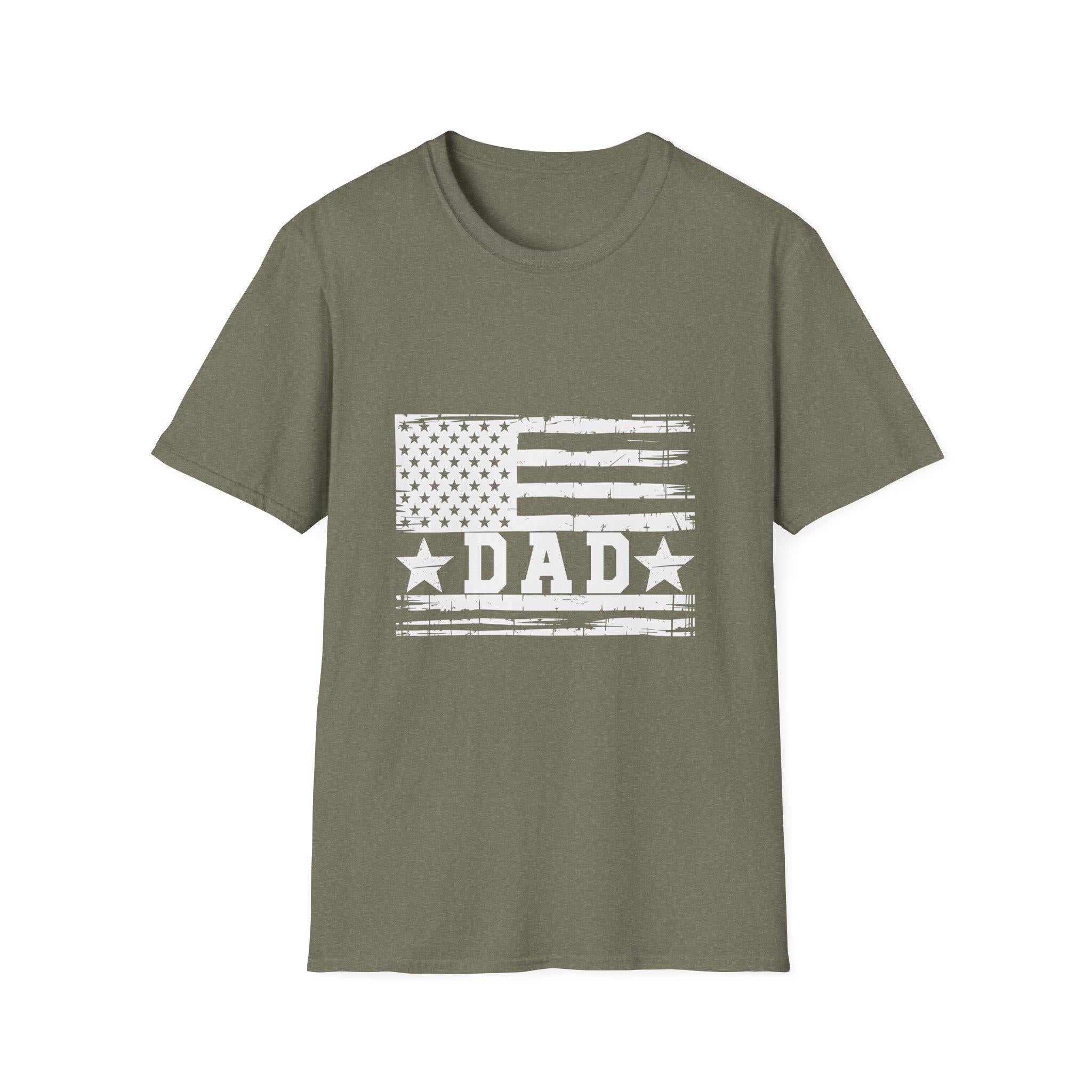 Distressed American Flag DAD T-Shirt | Patriotic Dad Tee