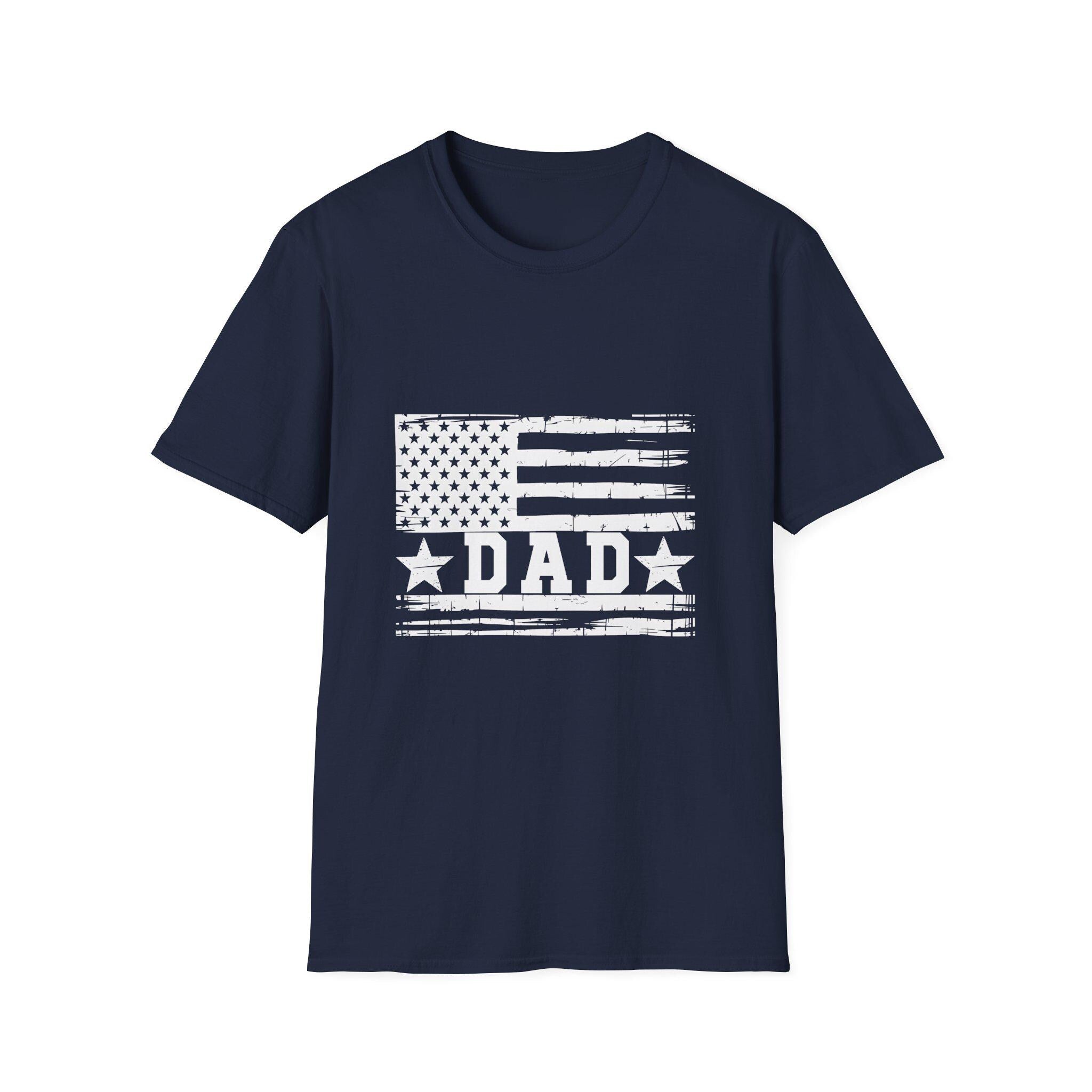 Distressed American Flag DAD T-Shirt | Patriotic Dad Tee