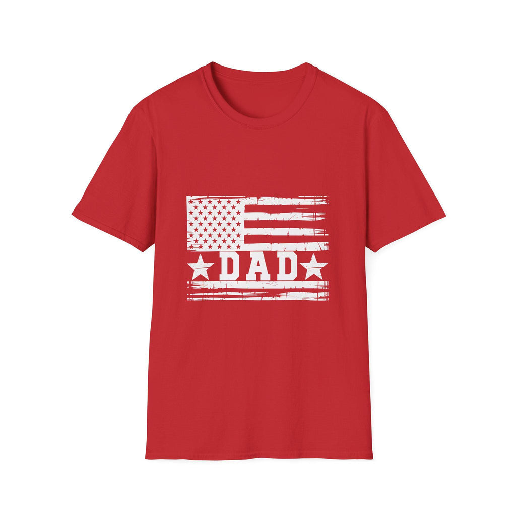 Distressed American Flag DAD T-Shirt | Patriotic Dad Tee