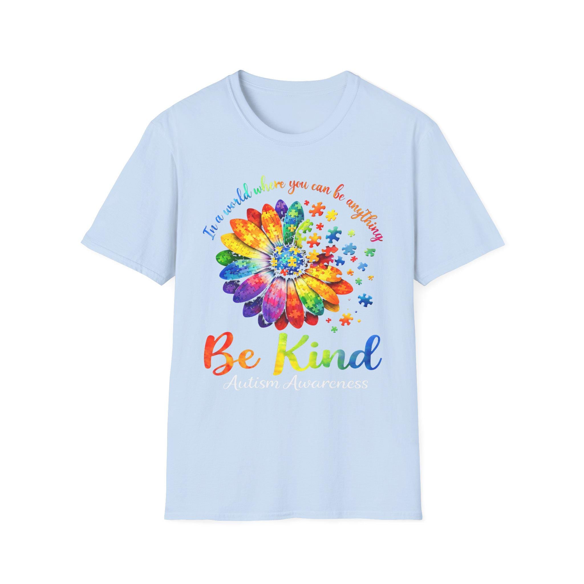 Be Kind Rainbow Daisy T-Shirt | Inspirational Kindness Floral Tee