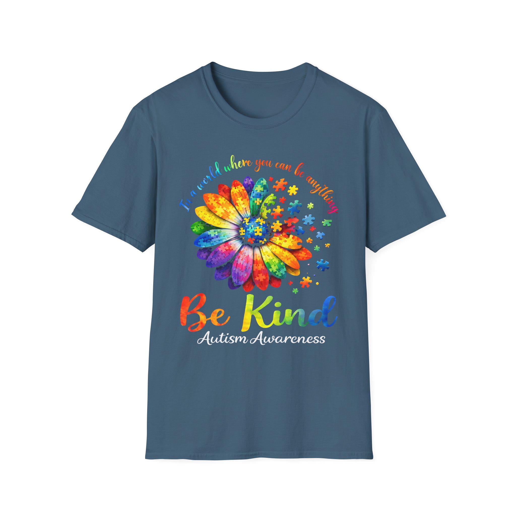Be Kind Rainbow Daisy T-Shirt | Inspirational Kindness Floral Tee