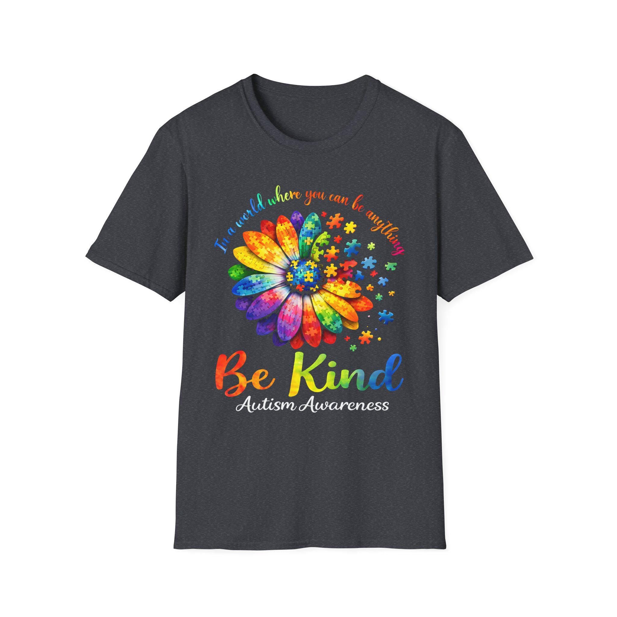 Be Kind Rainbow Daisy T-Shirt | Inspirational Kindness Floral Tee
