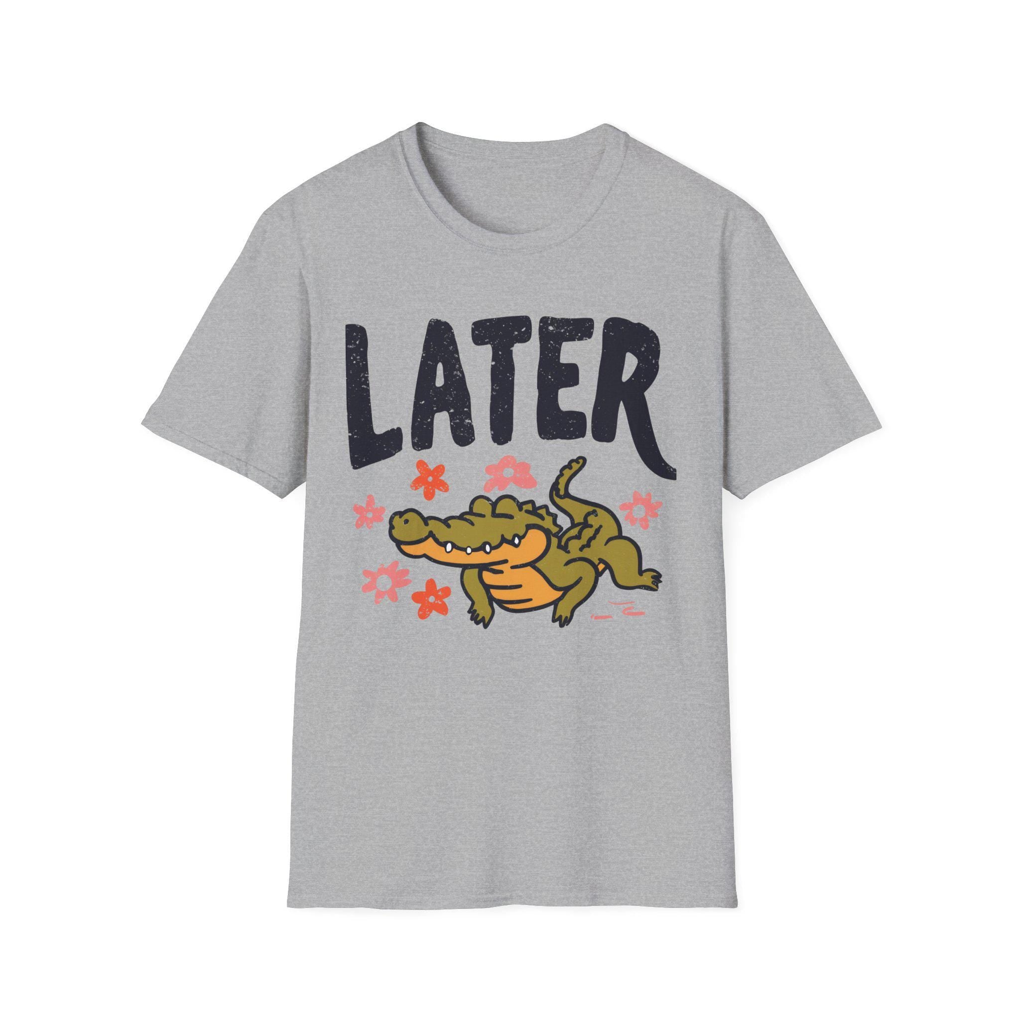 Later Alligator T-Shirt | Retro Distressed Crocodile Graphic Tee