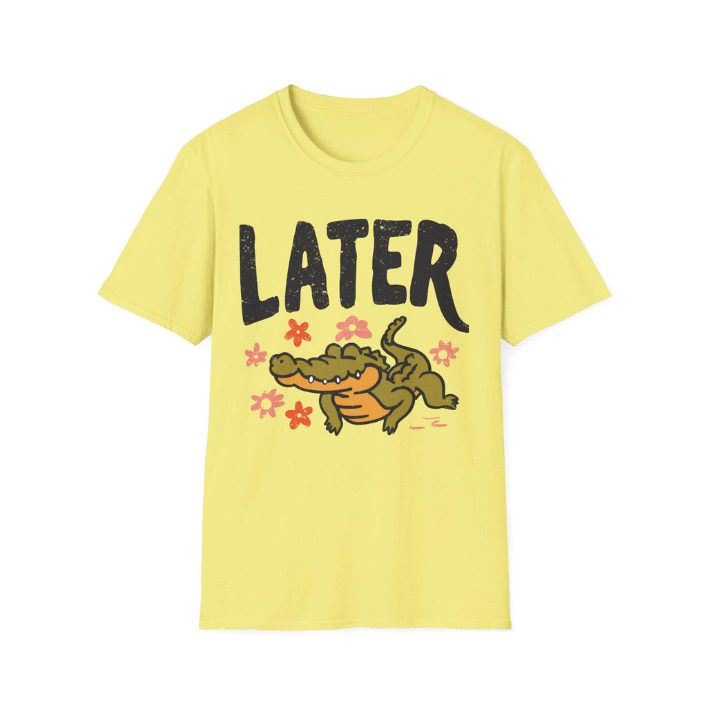 Later Alligator T-Shirt | Retro Distressed Crocodile Graphic Tee