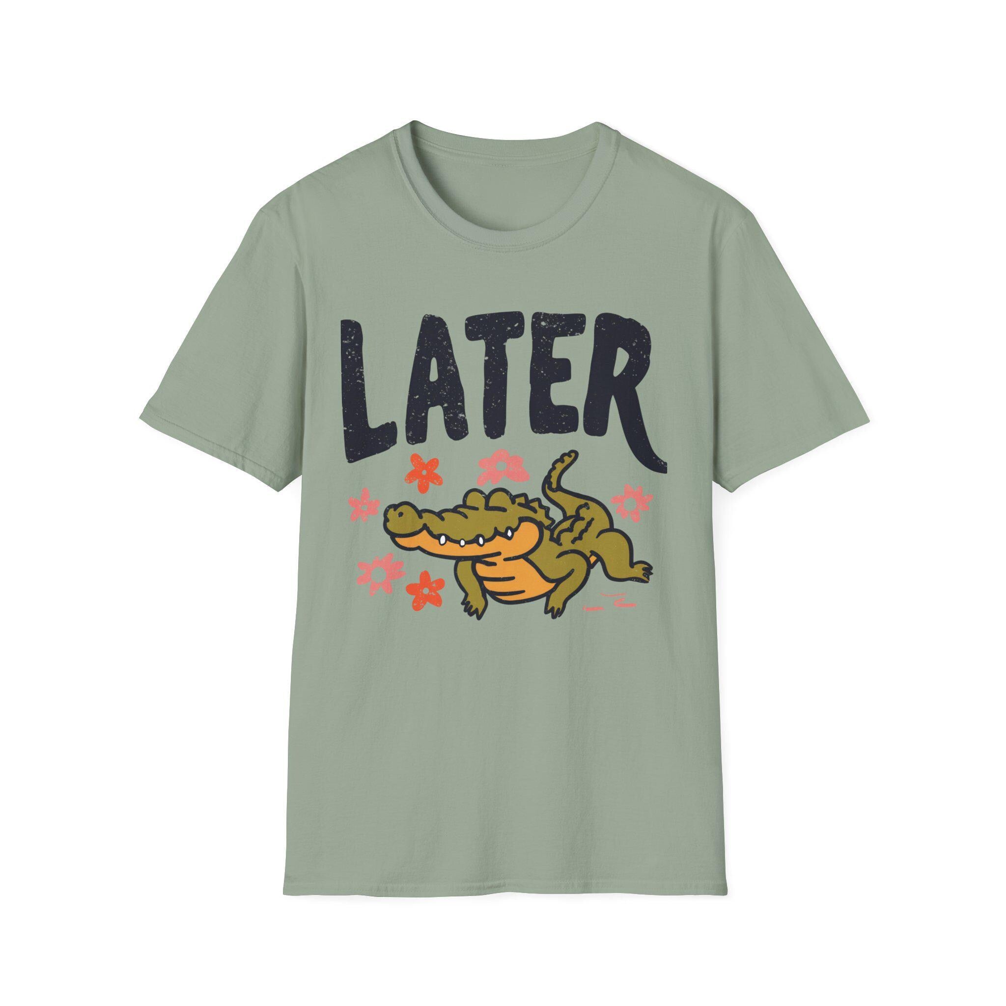 Later Alligator T-Shirt | Retro Distressed Crocodile Graphic Tee
