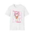 Mama Goose T-Shirt | Whimsical Goose Illustration, Pink Gingham Bow