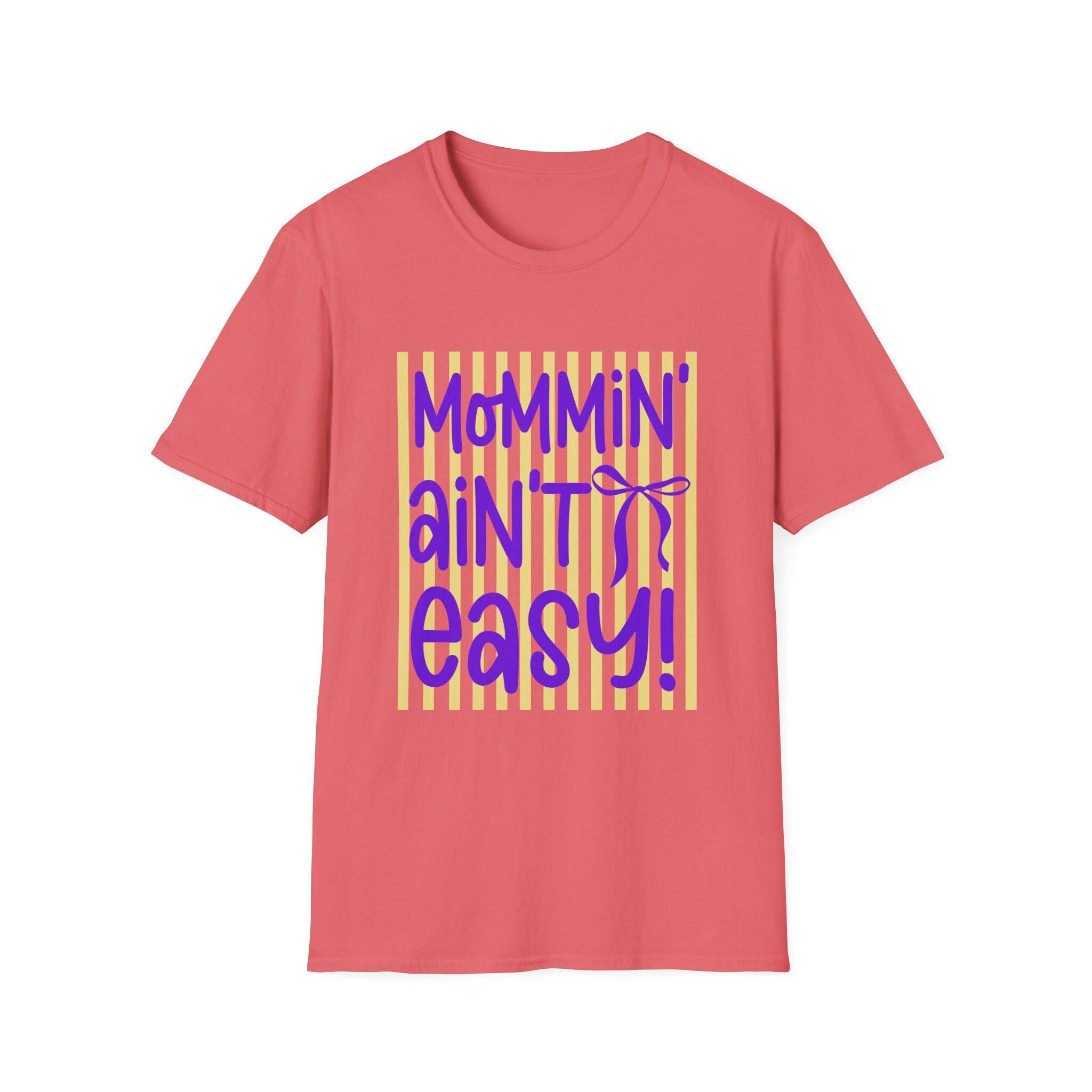 Mommin' Ain't Easy shirt | Mom Life Graphic Tee, Purple Yellow Design