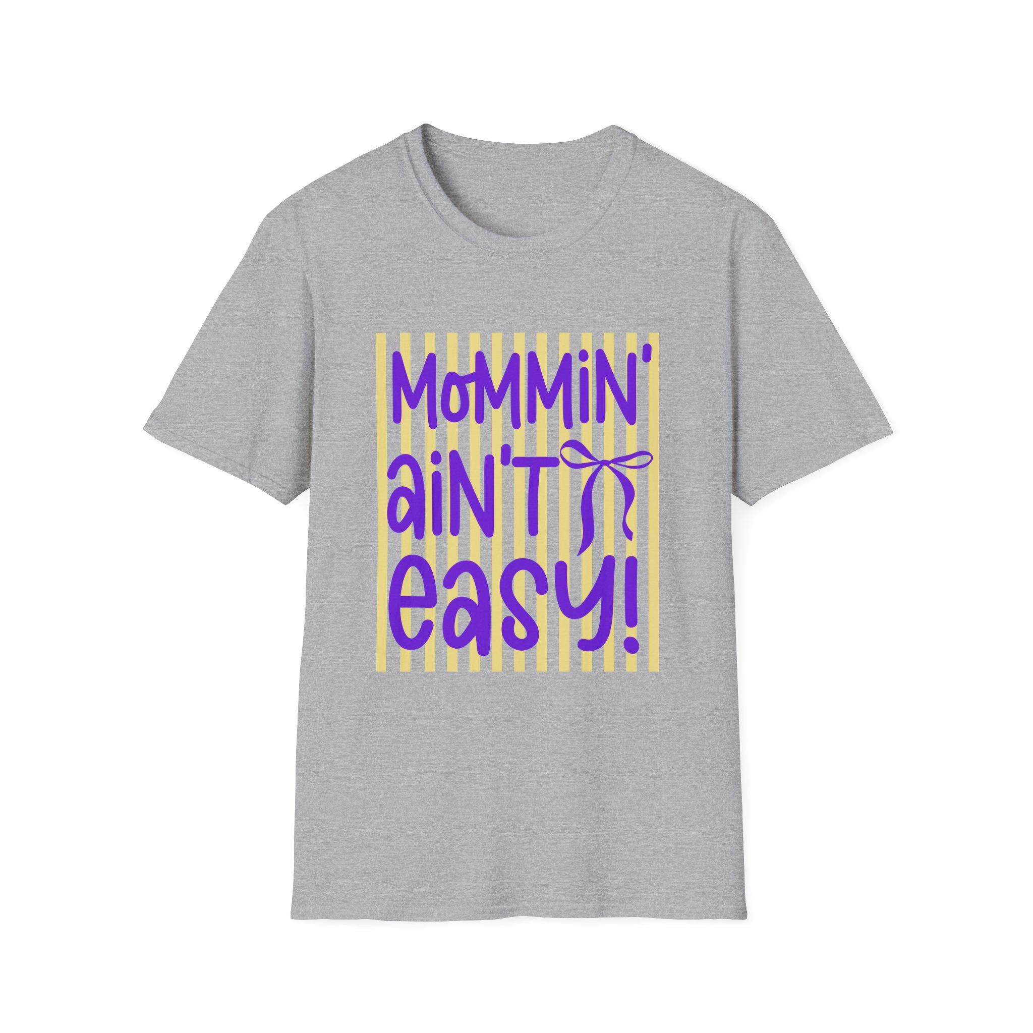 Mommin' Ain't Easy shirt | Mom Life Graphic Tee, Purple Yellow Design