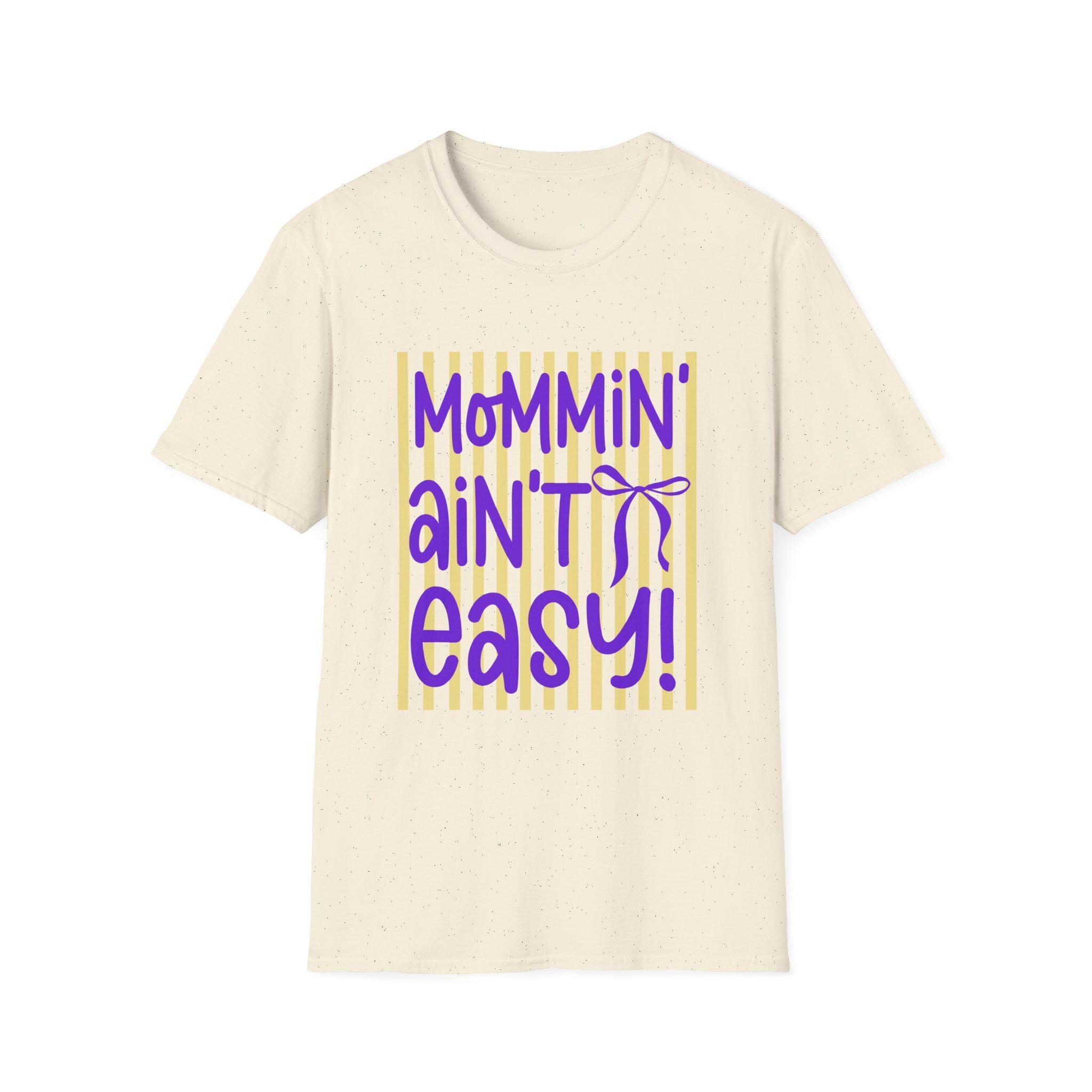 Mommin' Ain't Easy shirt | Mom Life Graphic Tee, Purple Yellow Design