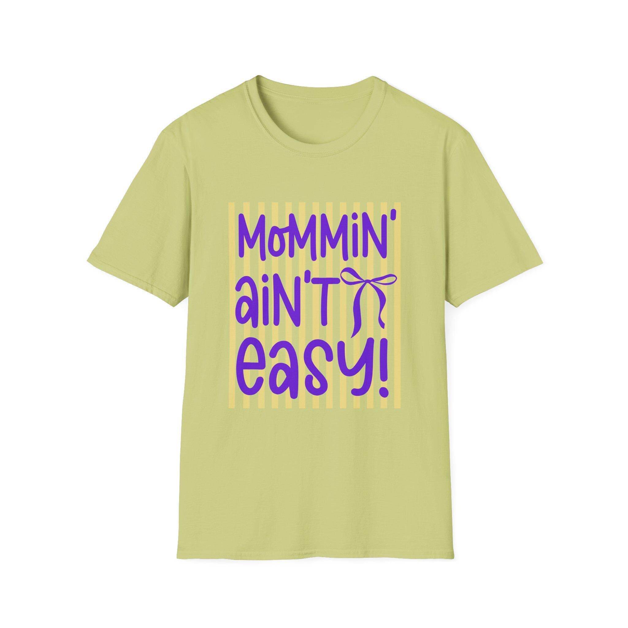 Mommin' Ain't Easy shirt | Mom Life Graphic Tee, Purple Yellow Design