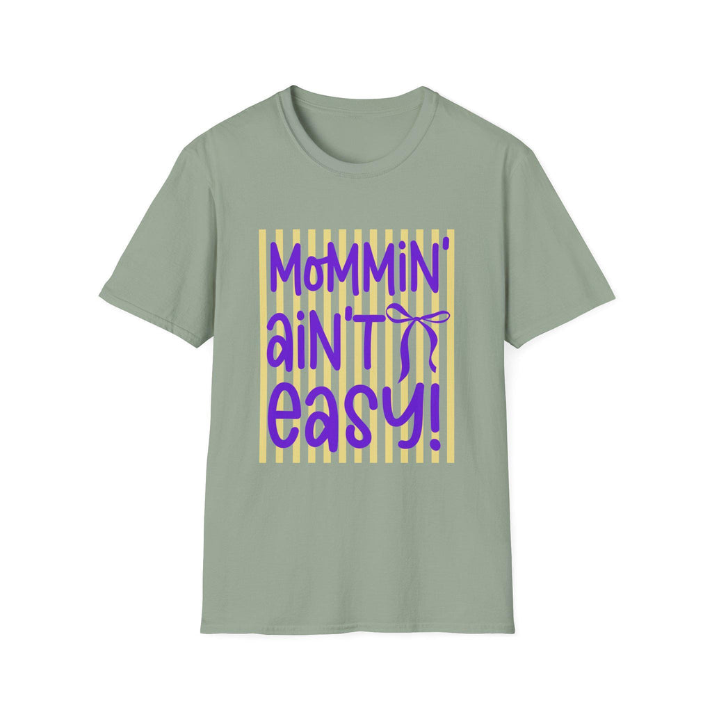 Mommin' Ain't Easy shirt | Mom Life Graphic Tee, Purple Yellow Design