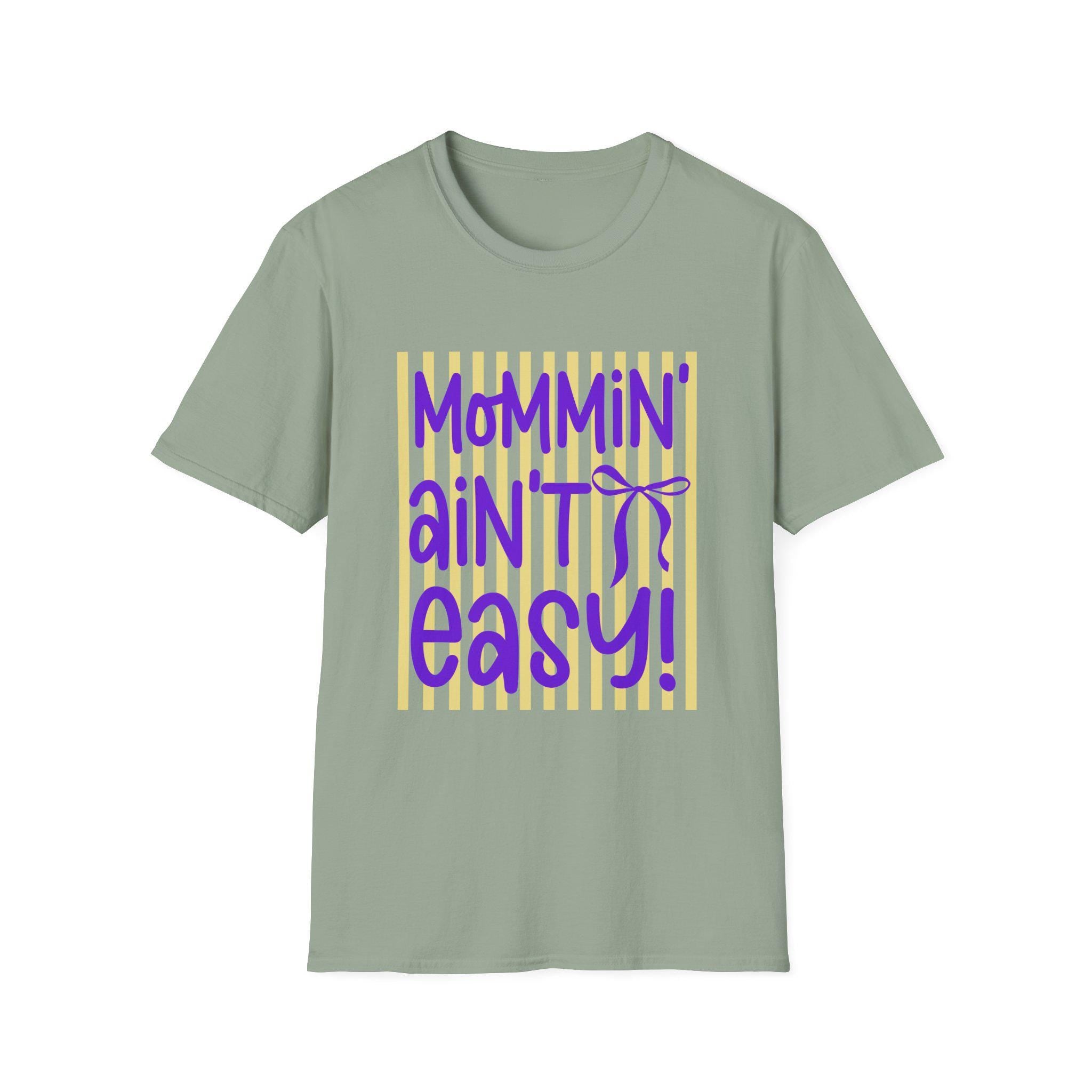 Mommin' Ain't Easy shirt | Mom Life Graphic Tee, Purple Yellow Design