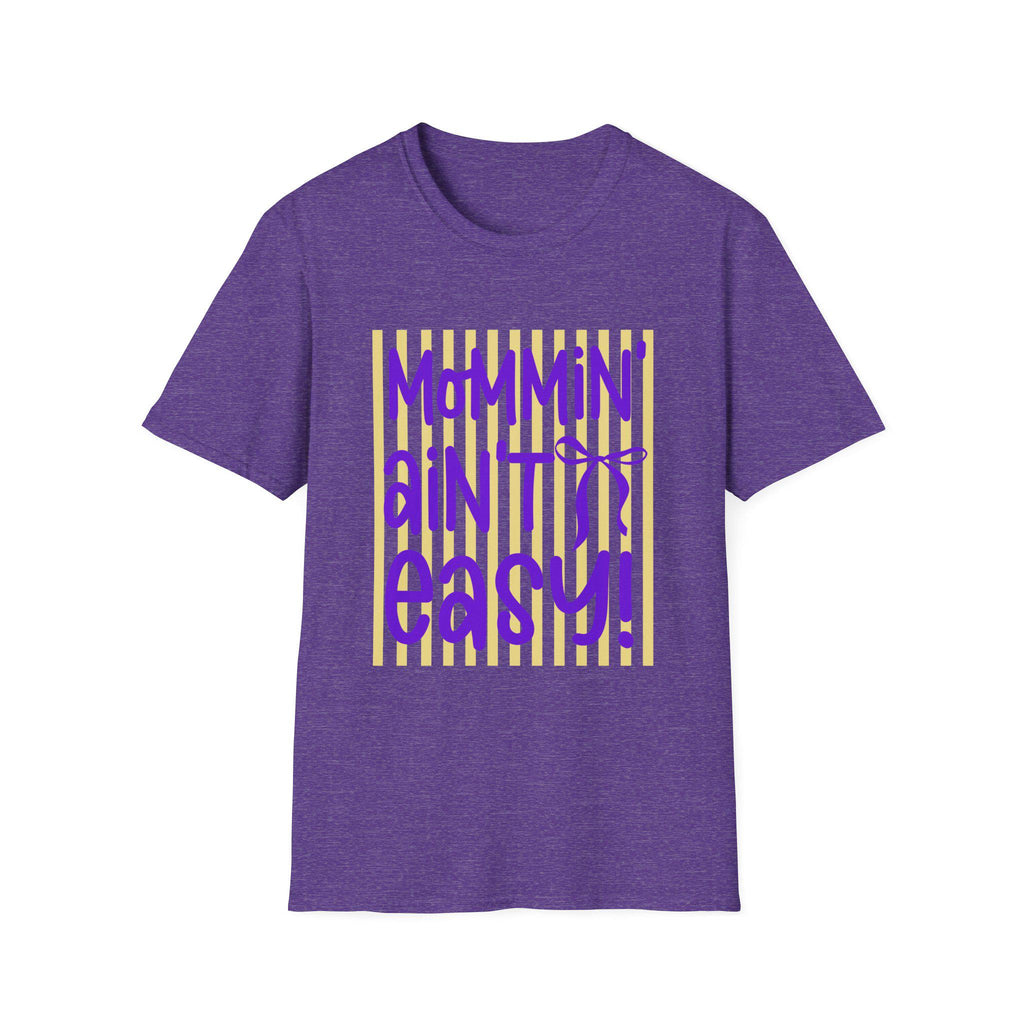 Mommin' Ain't Easy shirt | Mom Life Graphic Tee, Purple Yellow Design