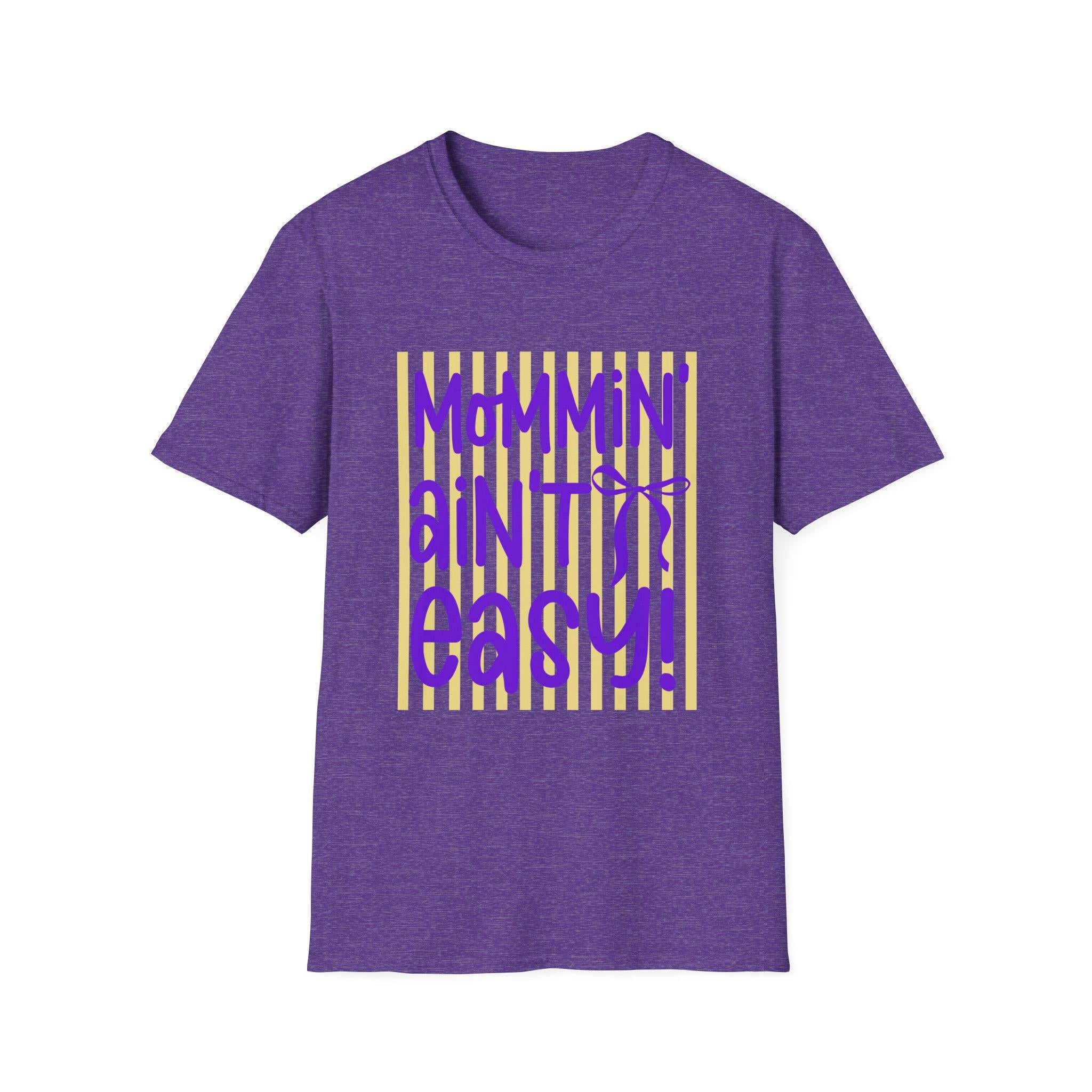 Mommin' Ain't Easy shirt | Mom Life Graphic Tee, Purple Yellow Design