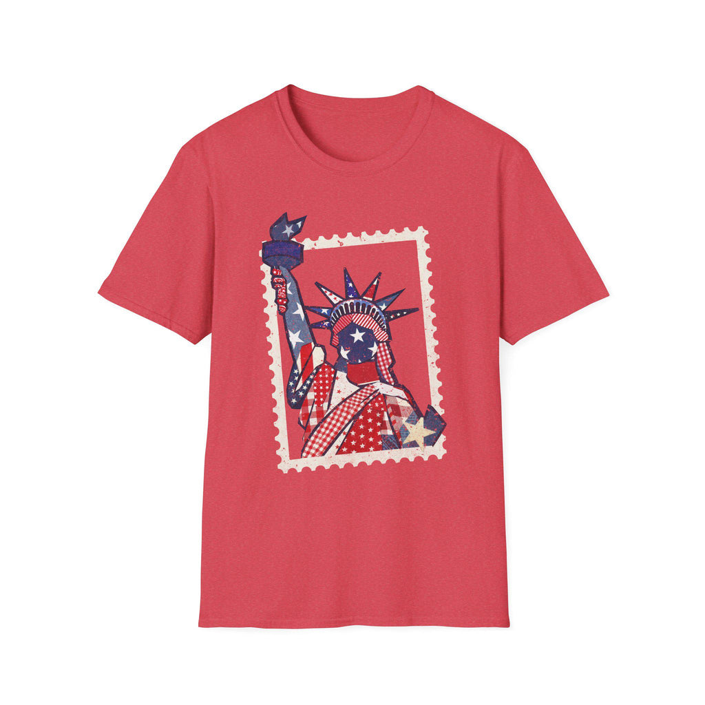 Patriotic Statue of Liberty Illustration T-Shirt | American Flag Graphic