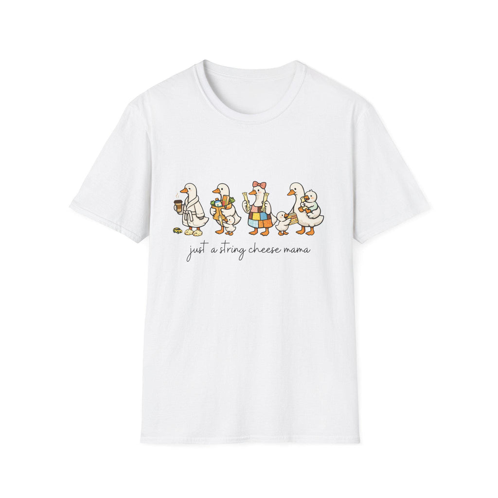 Cheese Mama Goose T-Shirt | Whimsical Duck Family Illustration