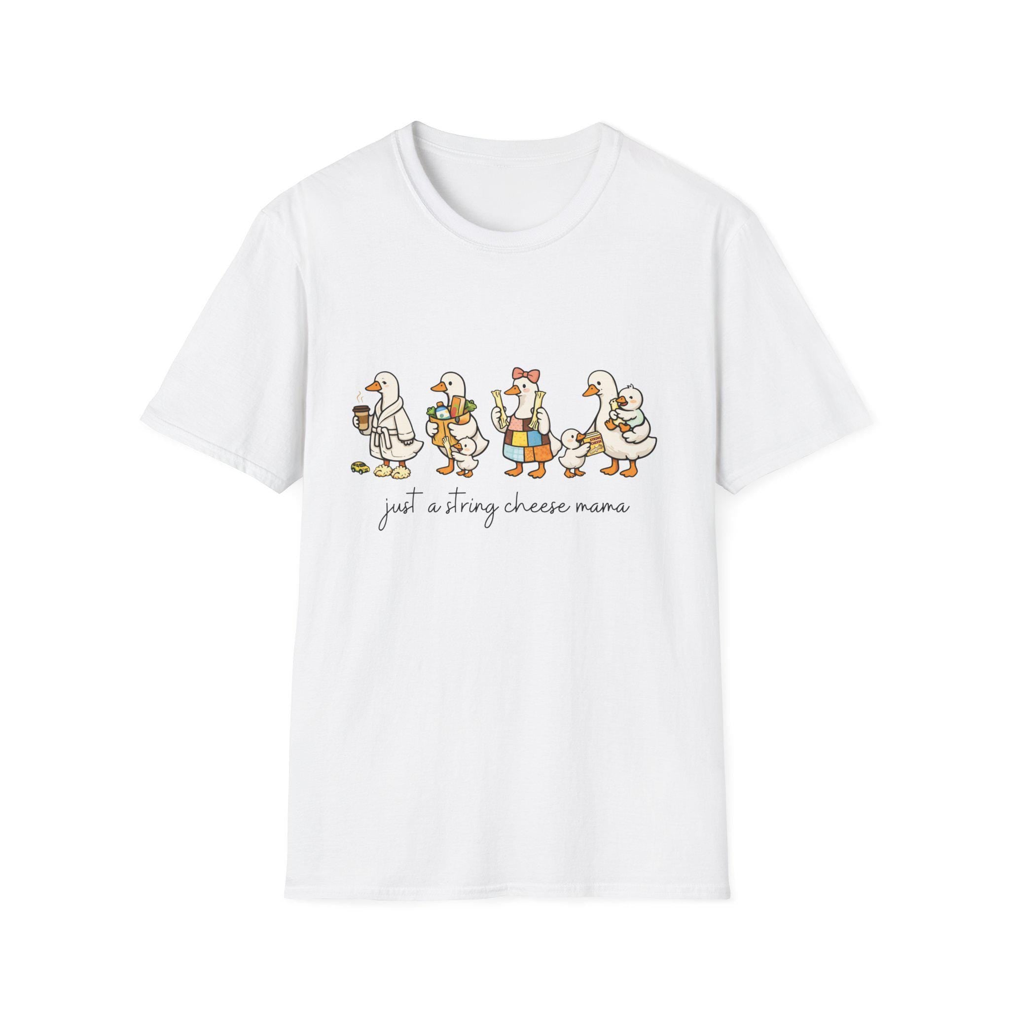 Cheese Mama Goose T-Shirt | Whimsical Duck Family Illustration