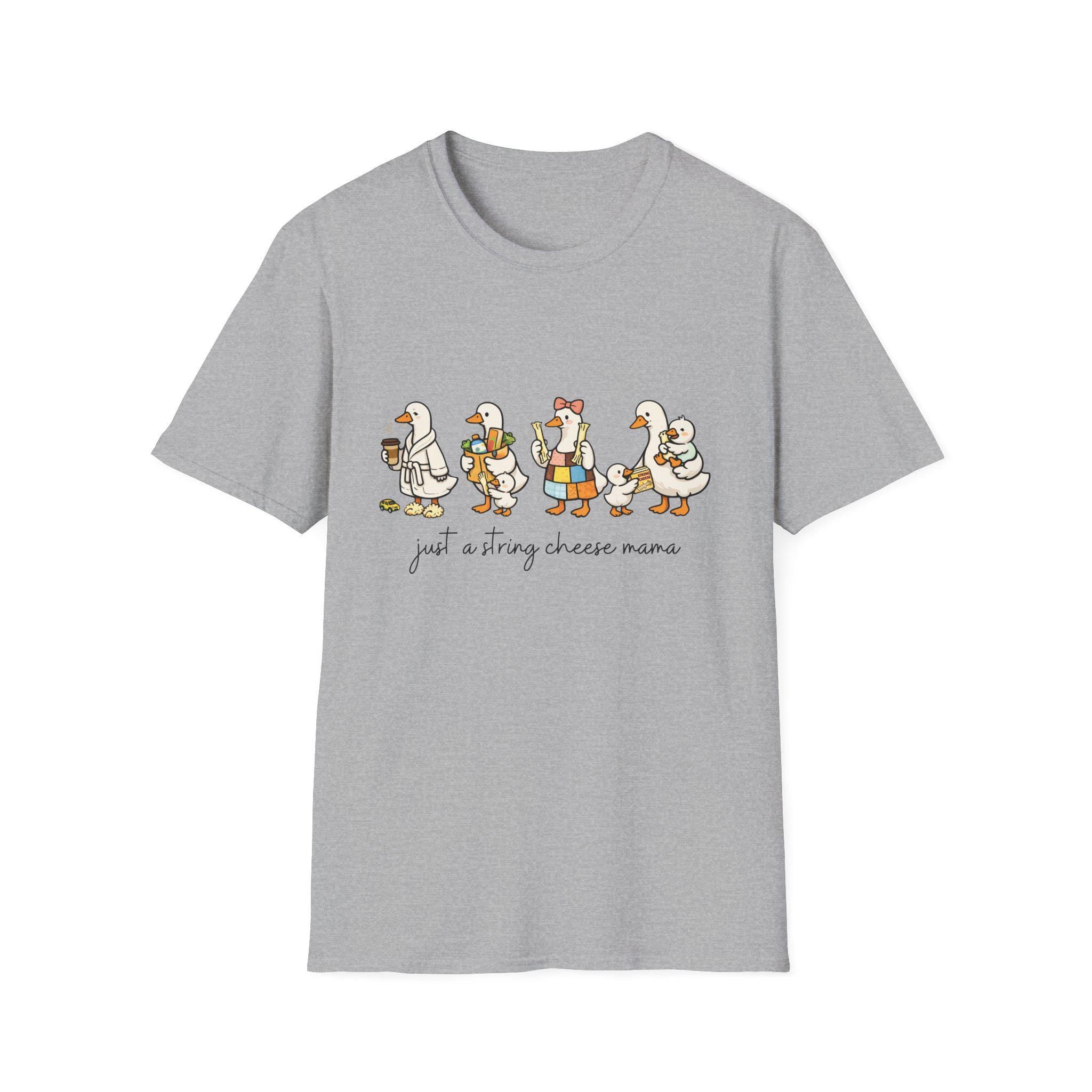 Cheese Mama Goose T-Shirt | Whimsical Duck Family Illustration