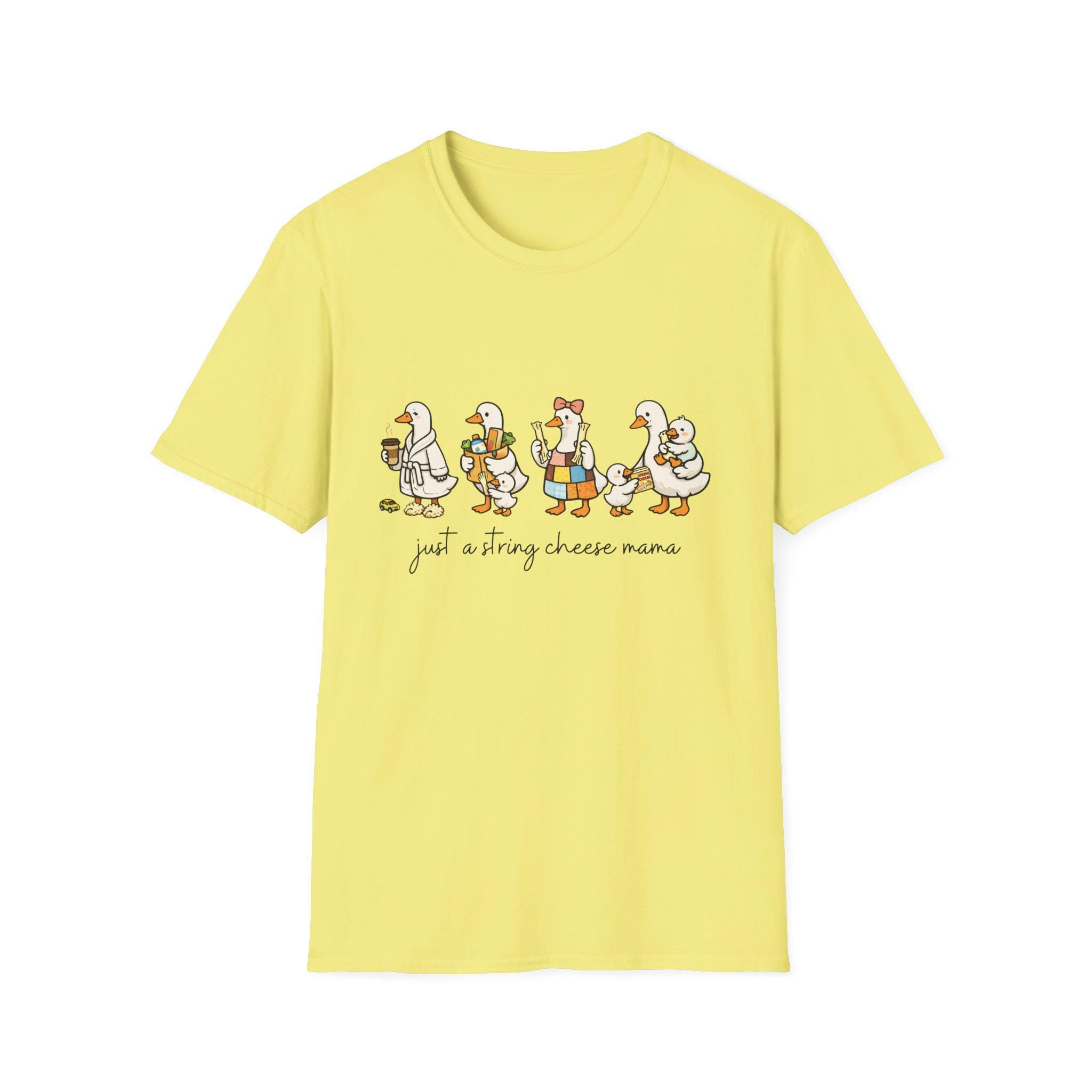 Cheese Mama Goose T-Shirt | Whimsical Duck Family Illustration