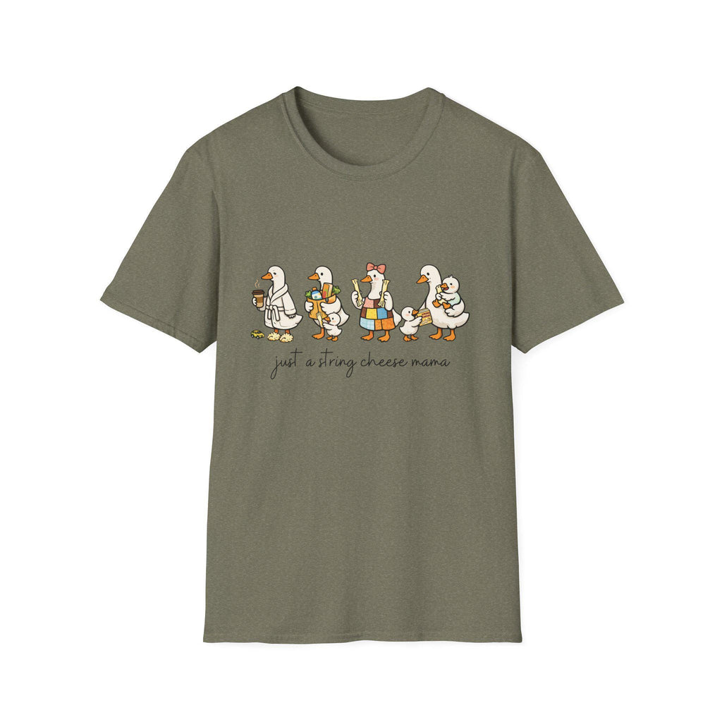 Cheese Mama Goose T-Shirt | Whimsical Duck Family Illustration