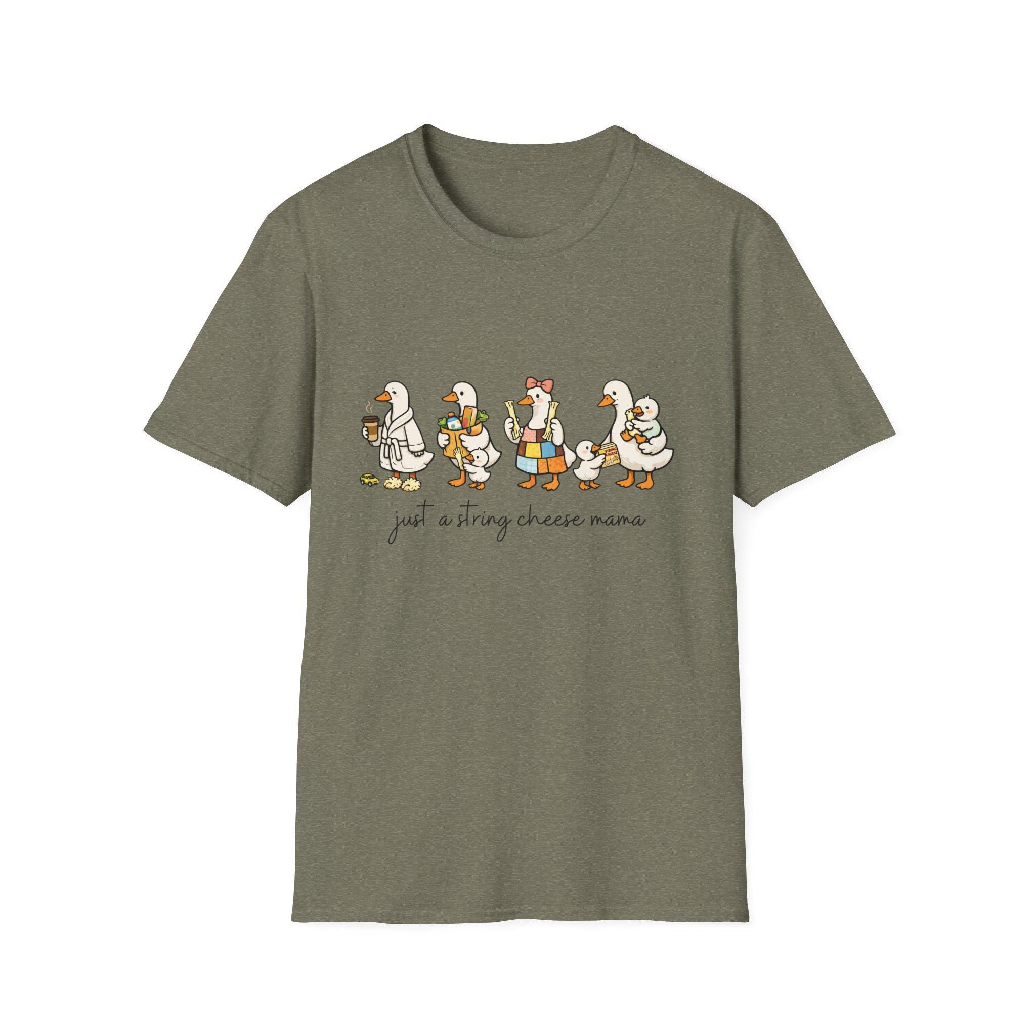 Cheese Mama Goose T-Shirt | Whimsical Duck Family Illustration