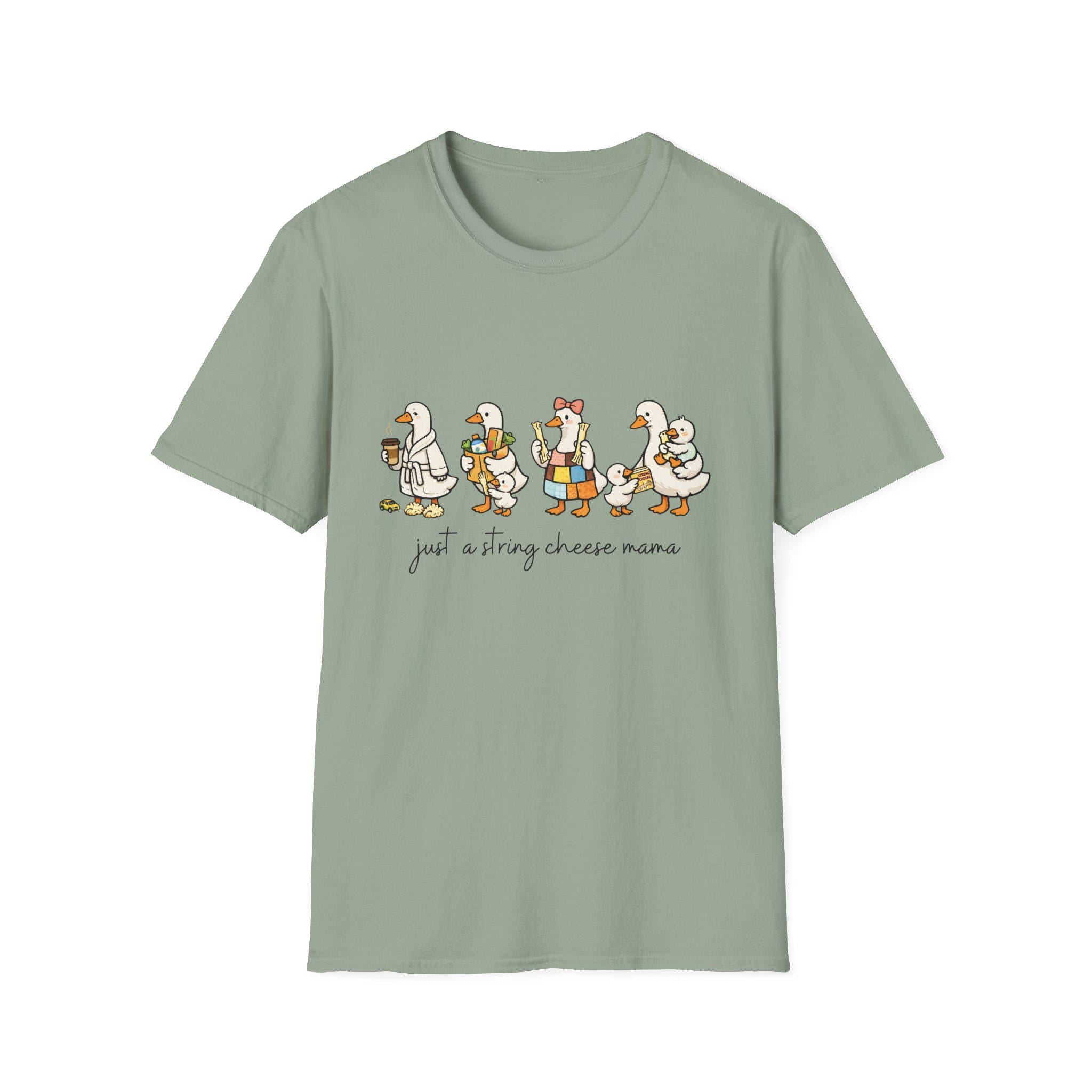 Cheese Mama Goose T-Shirt | Whimsical Duck Family Illustration