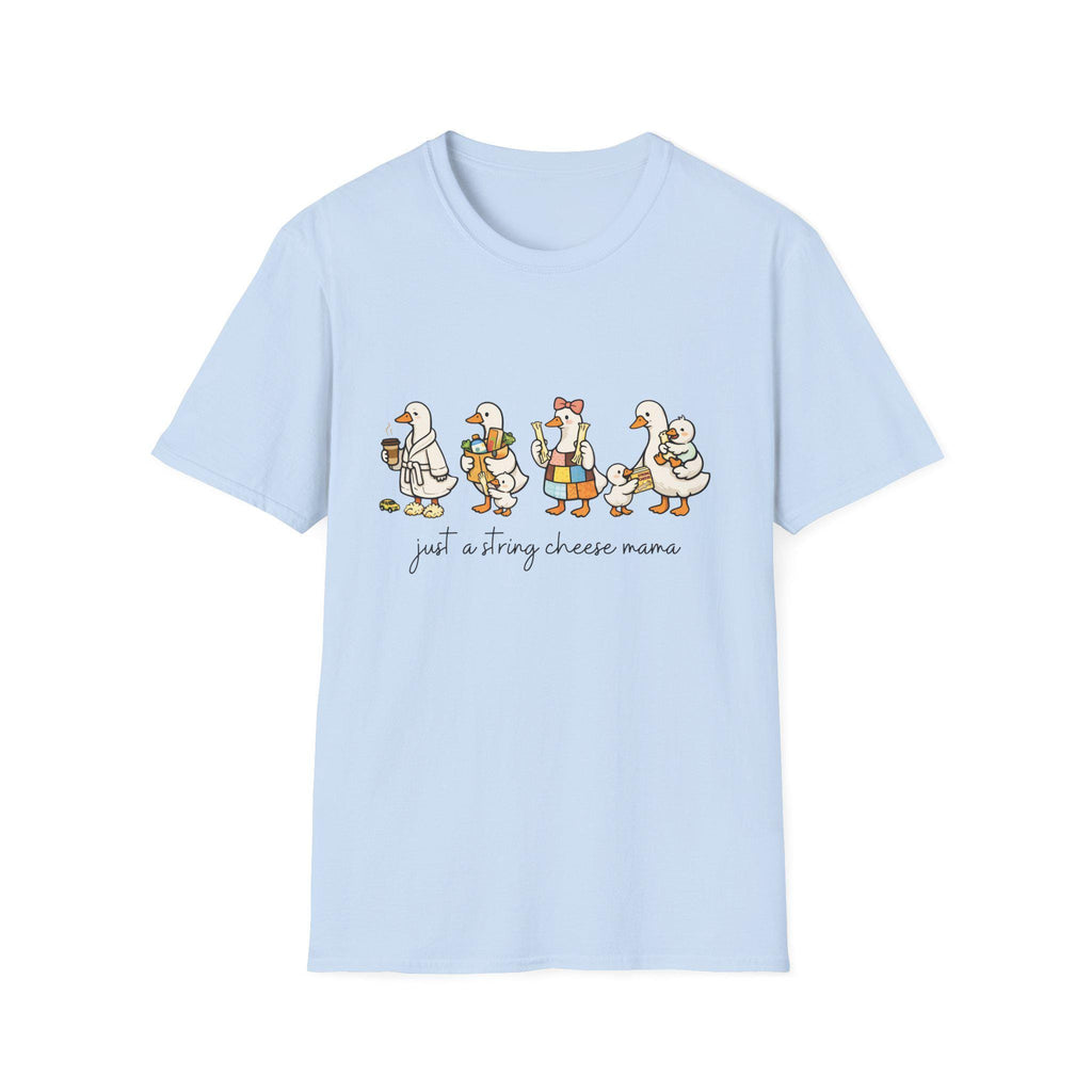 Cheese Mama Goose T-Shirt | Whimsical Duck Family Illustration