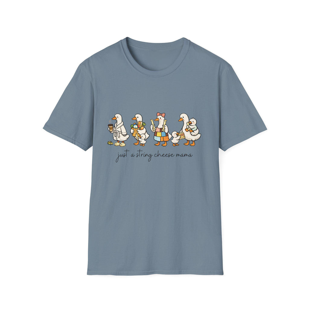 Cheese Mama Goose T-Shirt | Whimsical Duck Family Illustration