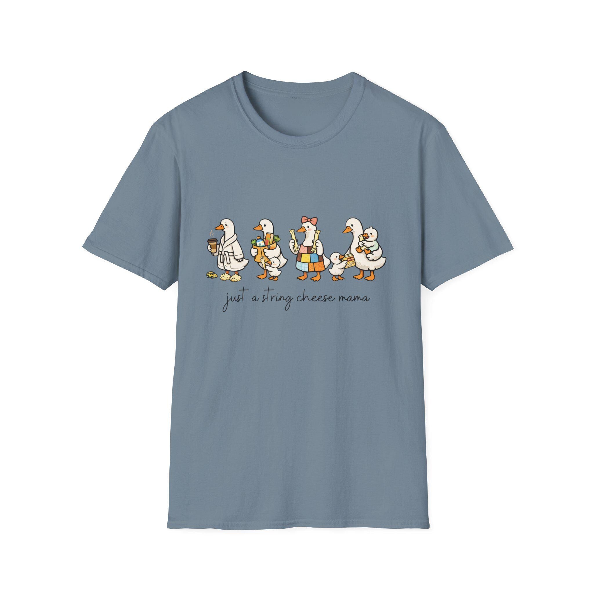 Cheese Mama Goose T-Shirt | Whimsical Duck Family Illustration
