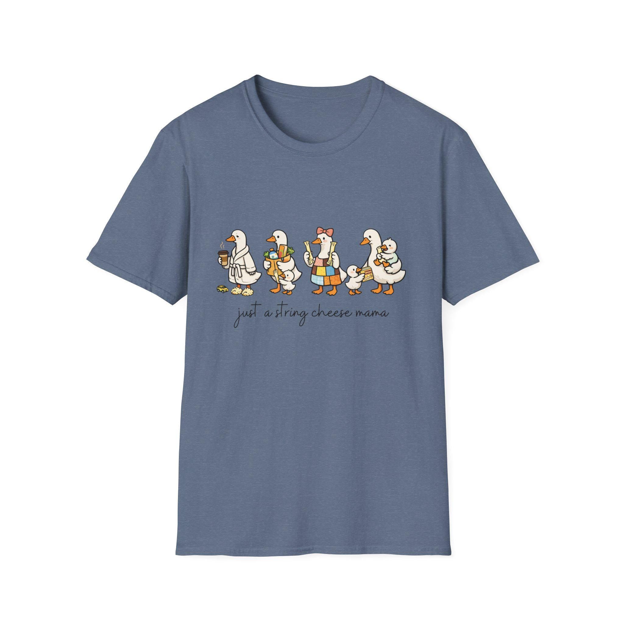 Cheese Mama Goose T-Shirt | Whimsical Duck Family Illustration