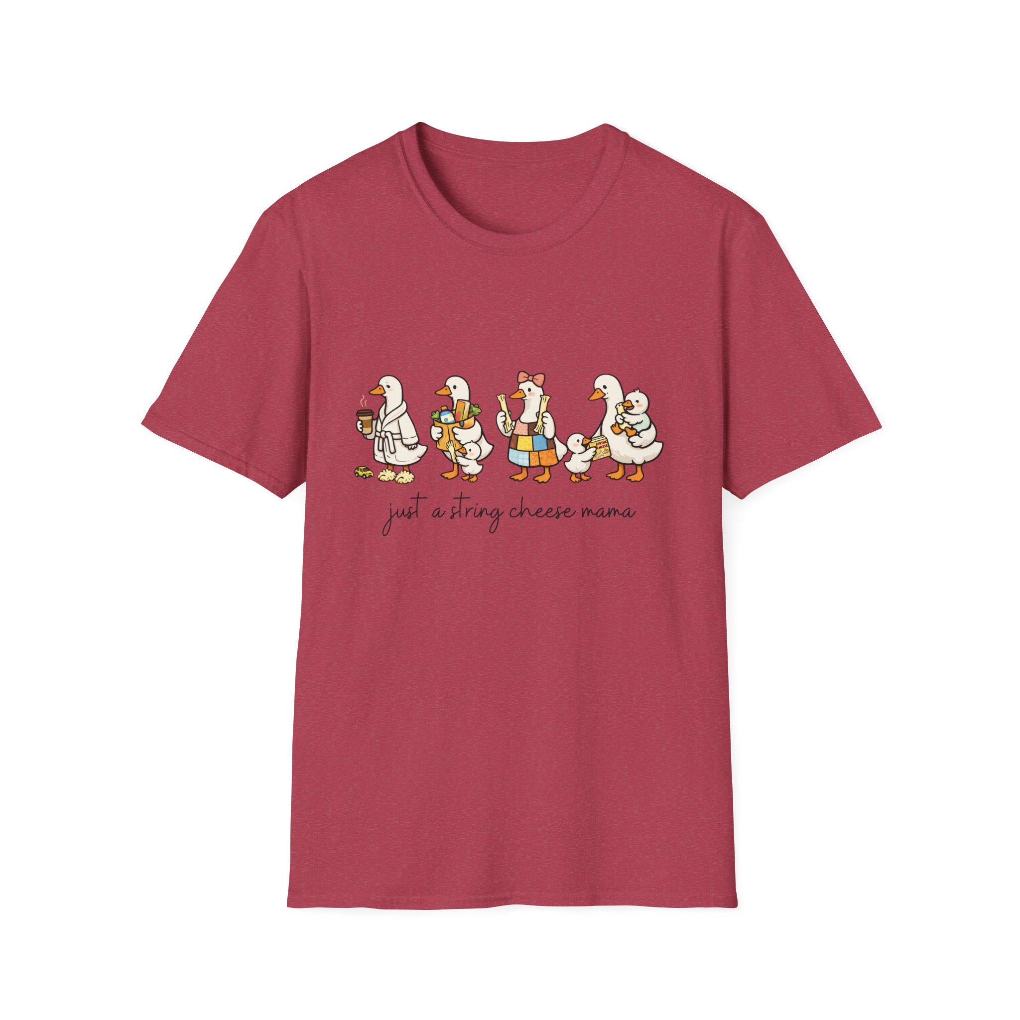 Cheese Mama Goose T-Shirt | Whimsical Duck Family Illustration