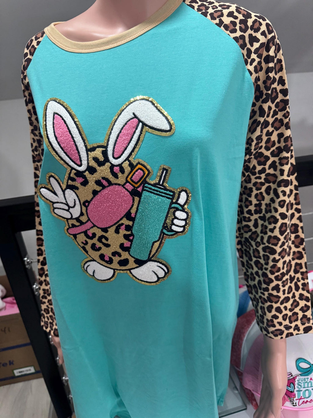 Easter Leopard accent shirt