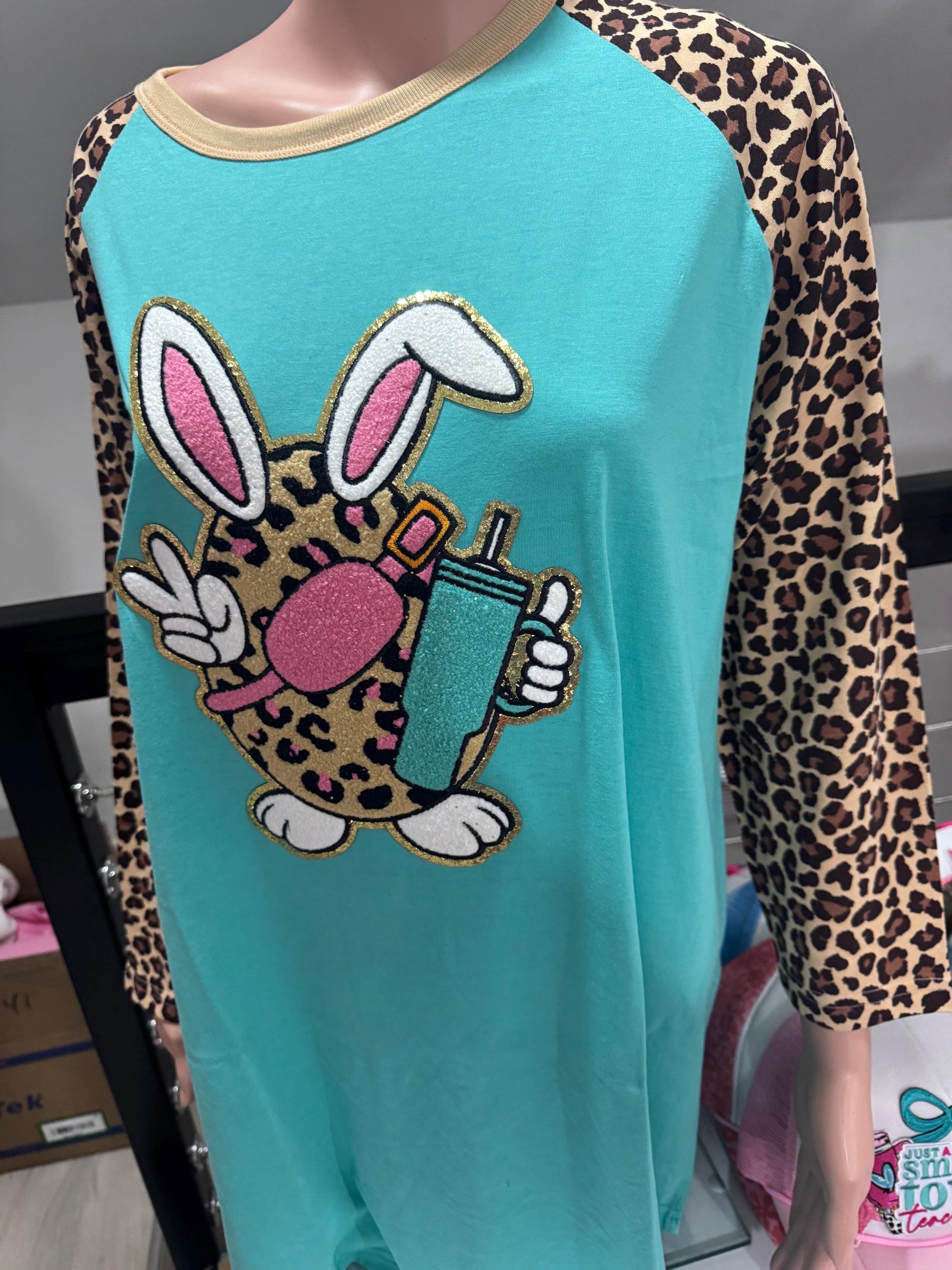 Easter Leopard accent shirt