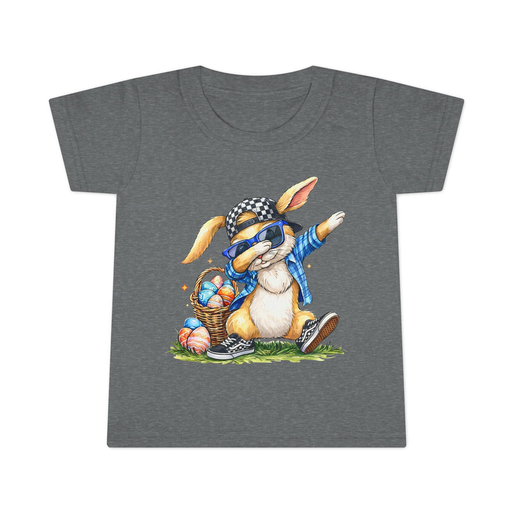 Dabbing Bunny with Easter Eggs Toddler T-shirt | Cute Bunny Shirt