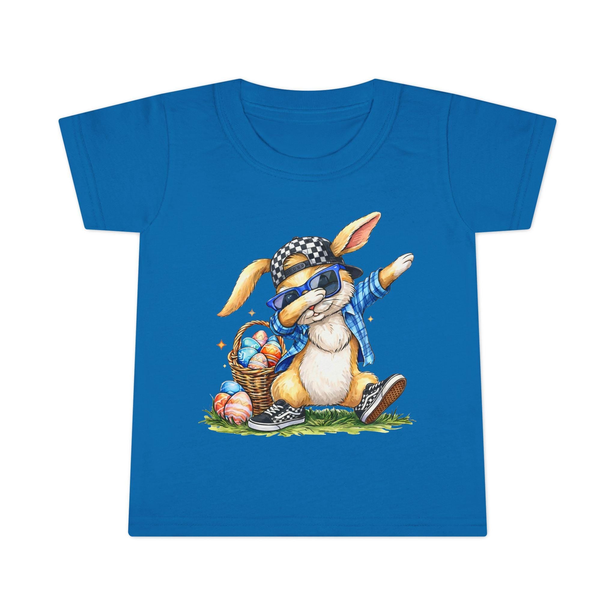 Dabbing Bunny with Easter Eggs Toddler T-shirt | Cute Bunny Shirt